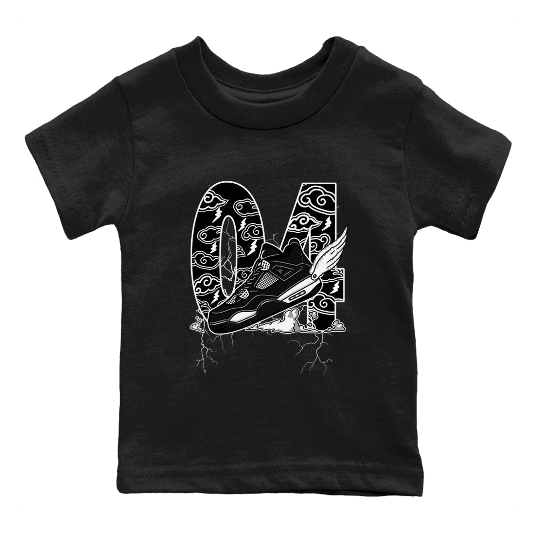 Fly To The Clouds snkmatch Tees Kids - Air Jordan 4 White Thunder