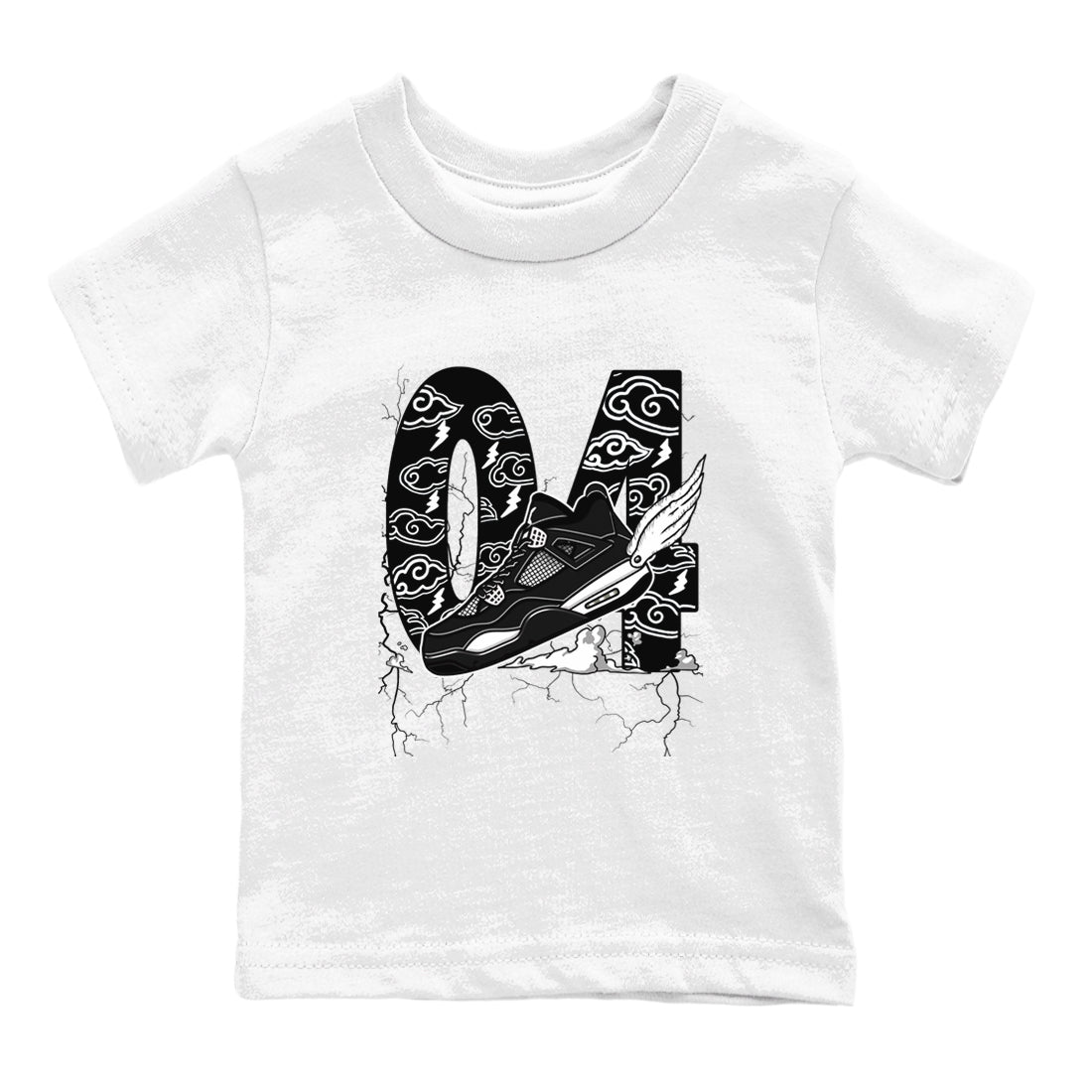 Fly To The Clouds snkmatch Tees Kids - Air Jordan 4 White Thunder