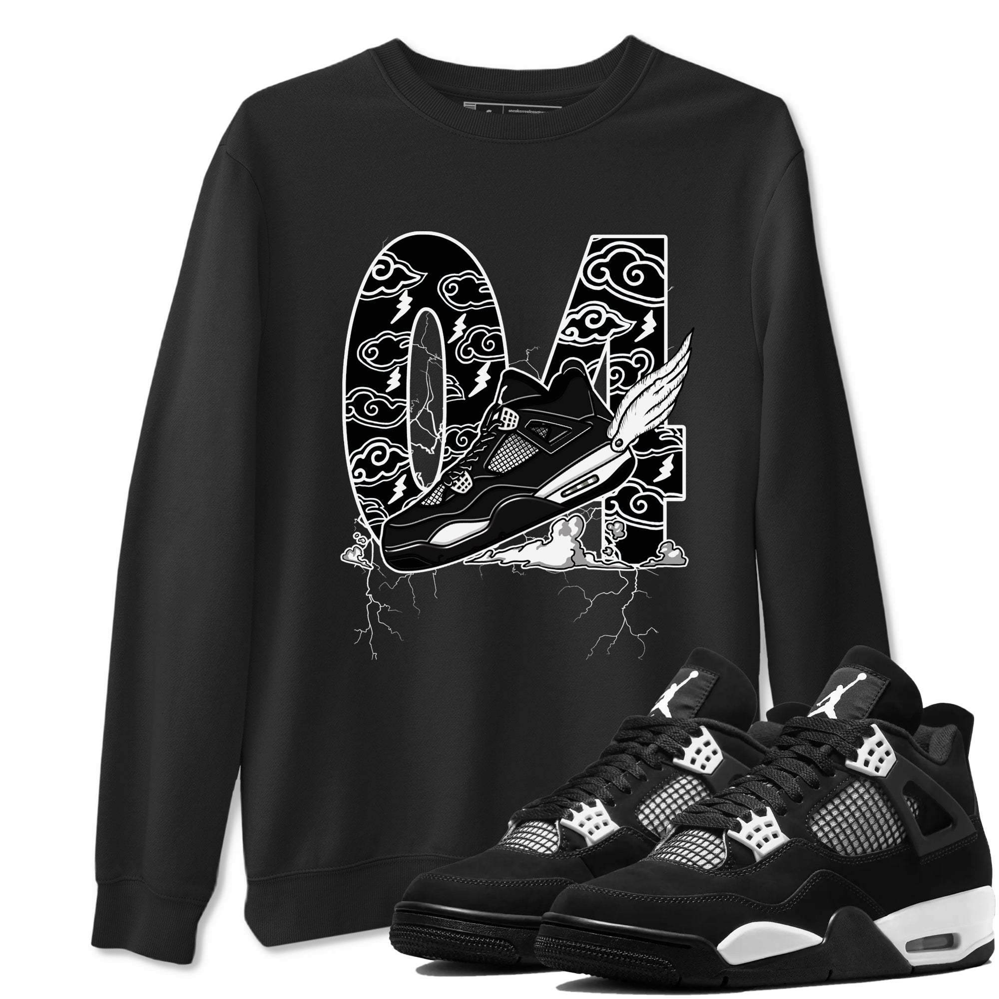 Fly To The Clouds snkmatch Tees - Air Jordan 4 White Thunder