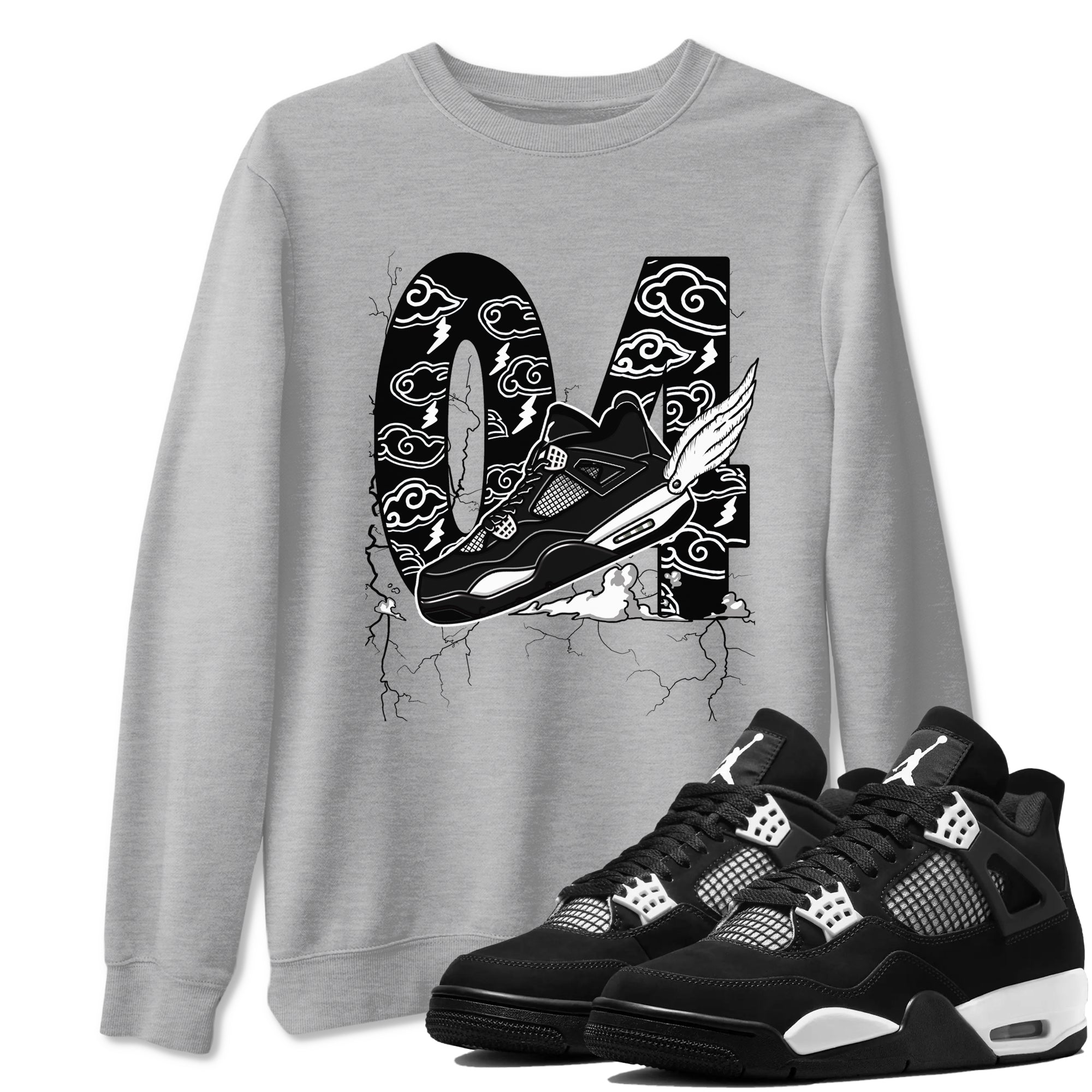 Fly To The Clouds snkmatch Tees - Air Jordan 4 White Thunder