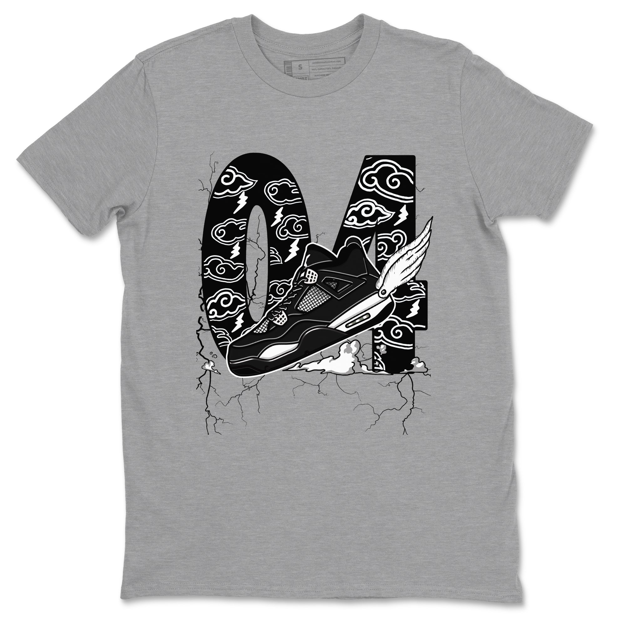 Fly To The Clouds snkmatch Tees - Air Jordan 4 White Thunder