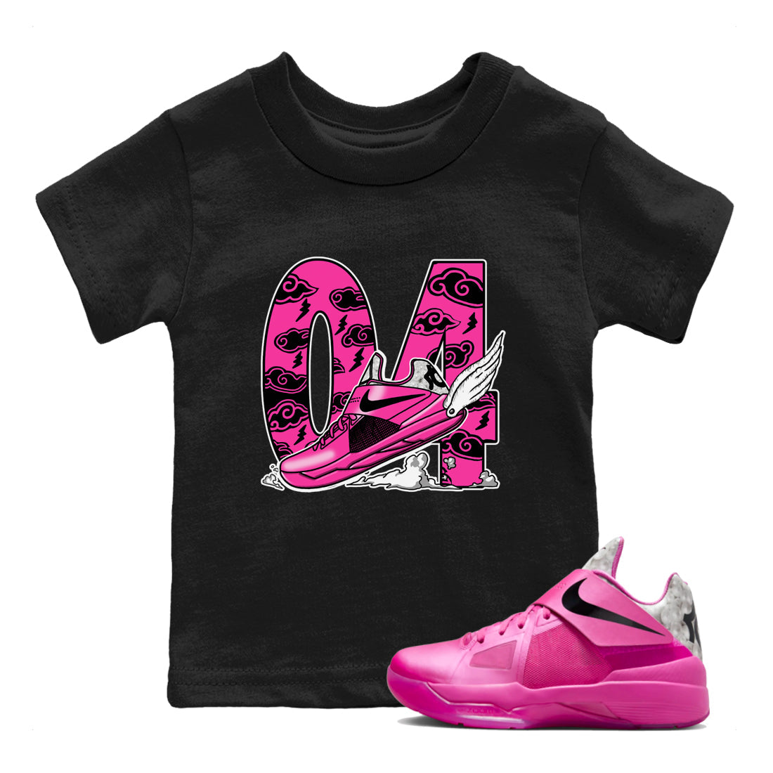 Fly To The Clouds snkmatch Tees Kids - Nike KD 4 Aunt Pearl
