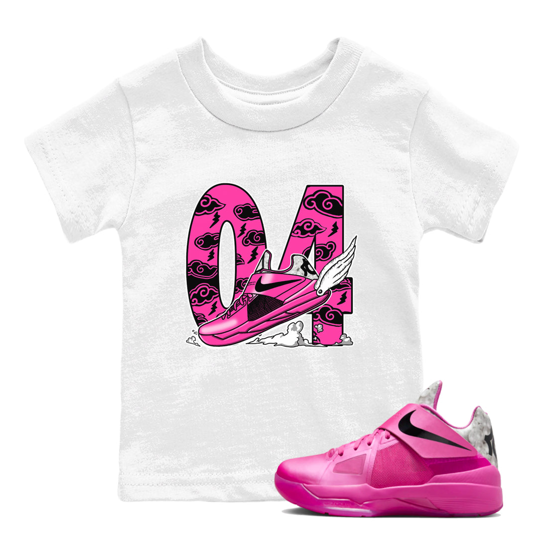 Fly To The Clouds snkmatch Tees Kids - Nike KD 4 Aunt Pearl