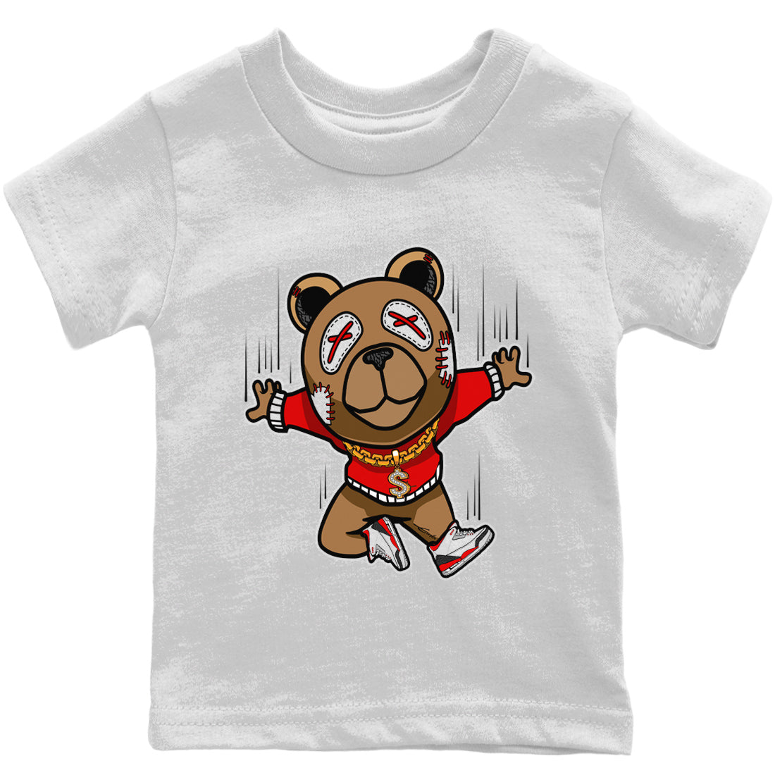 Flying Bear Kids Tops - Air Jordan 3 Fire Red