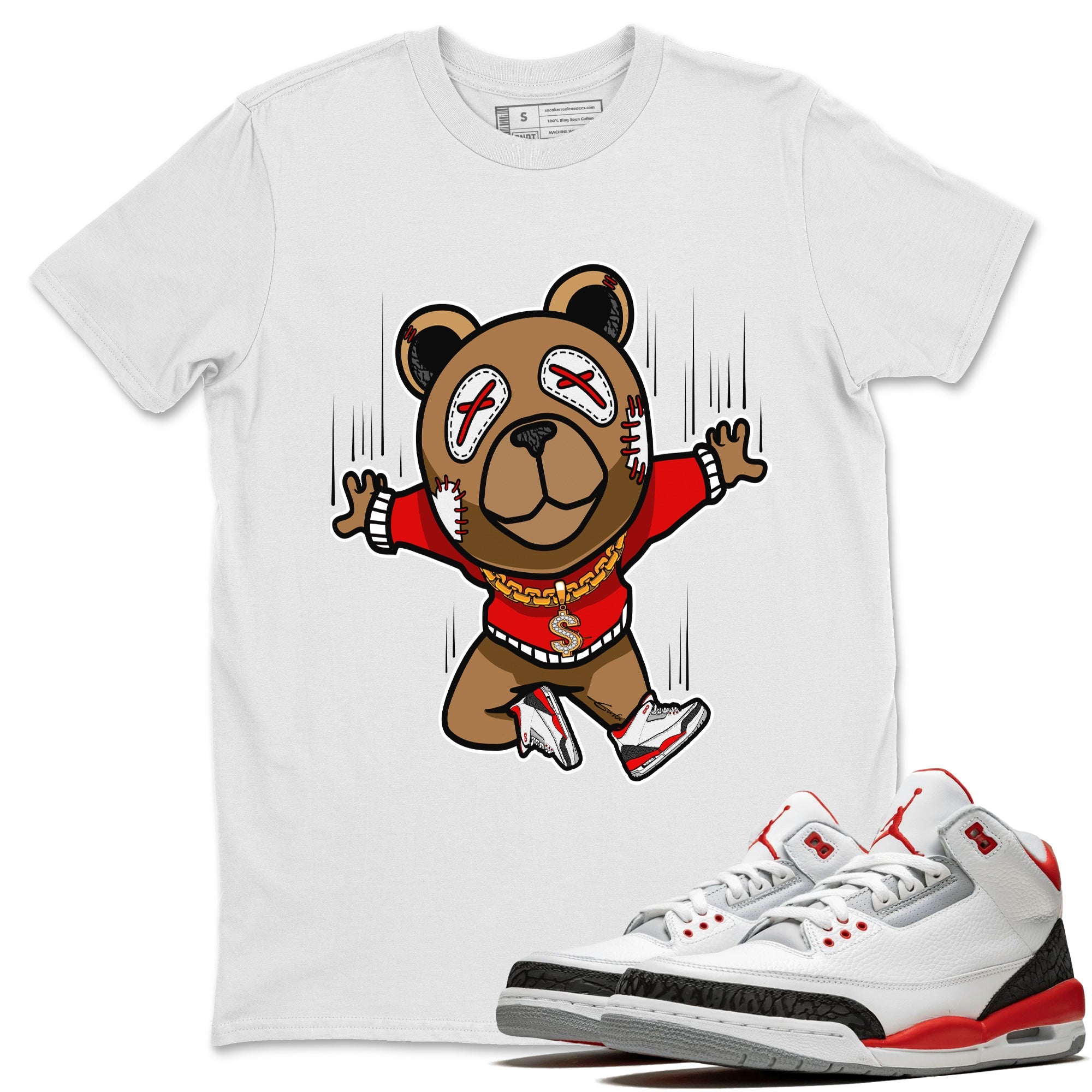 Flying Bear Unisex Tops - Air Jordan 3 Fire Red