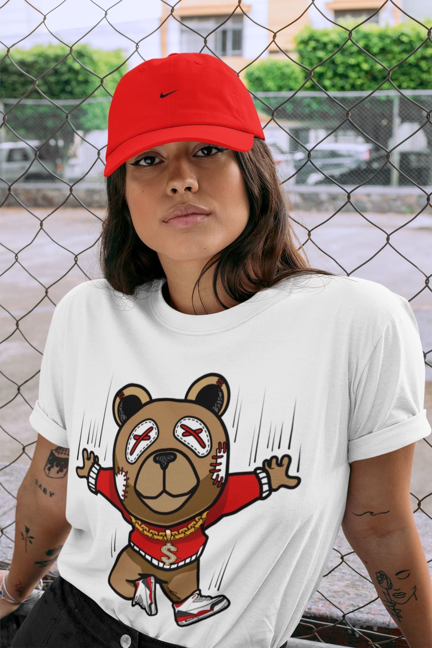 Flying Bear Unisex Tops - Air Jordan 3 Fire Red