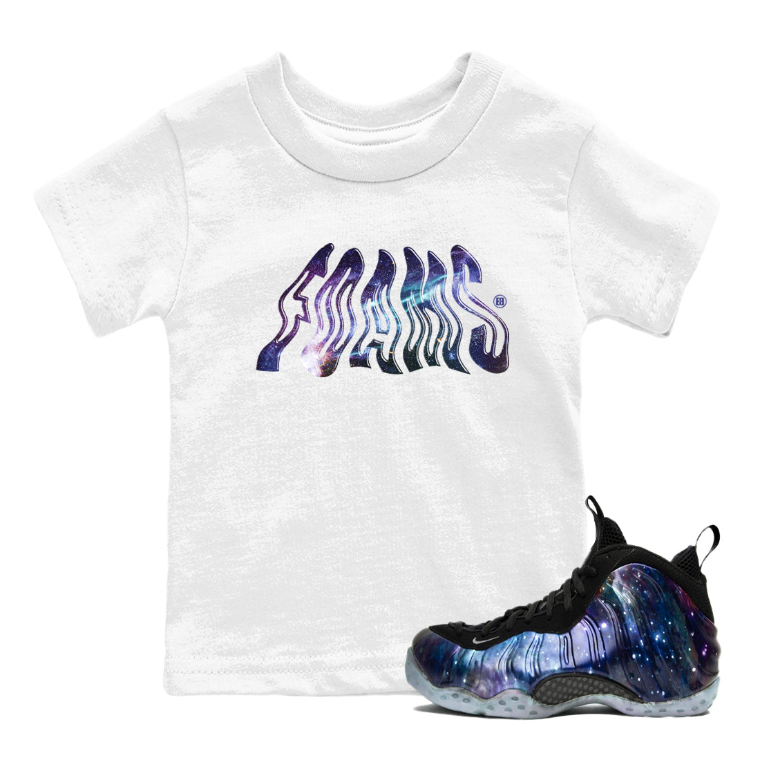 Foams snkmatch Tees Kids - Air Foamposite One Galaxy