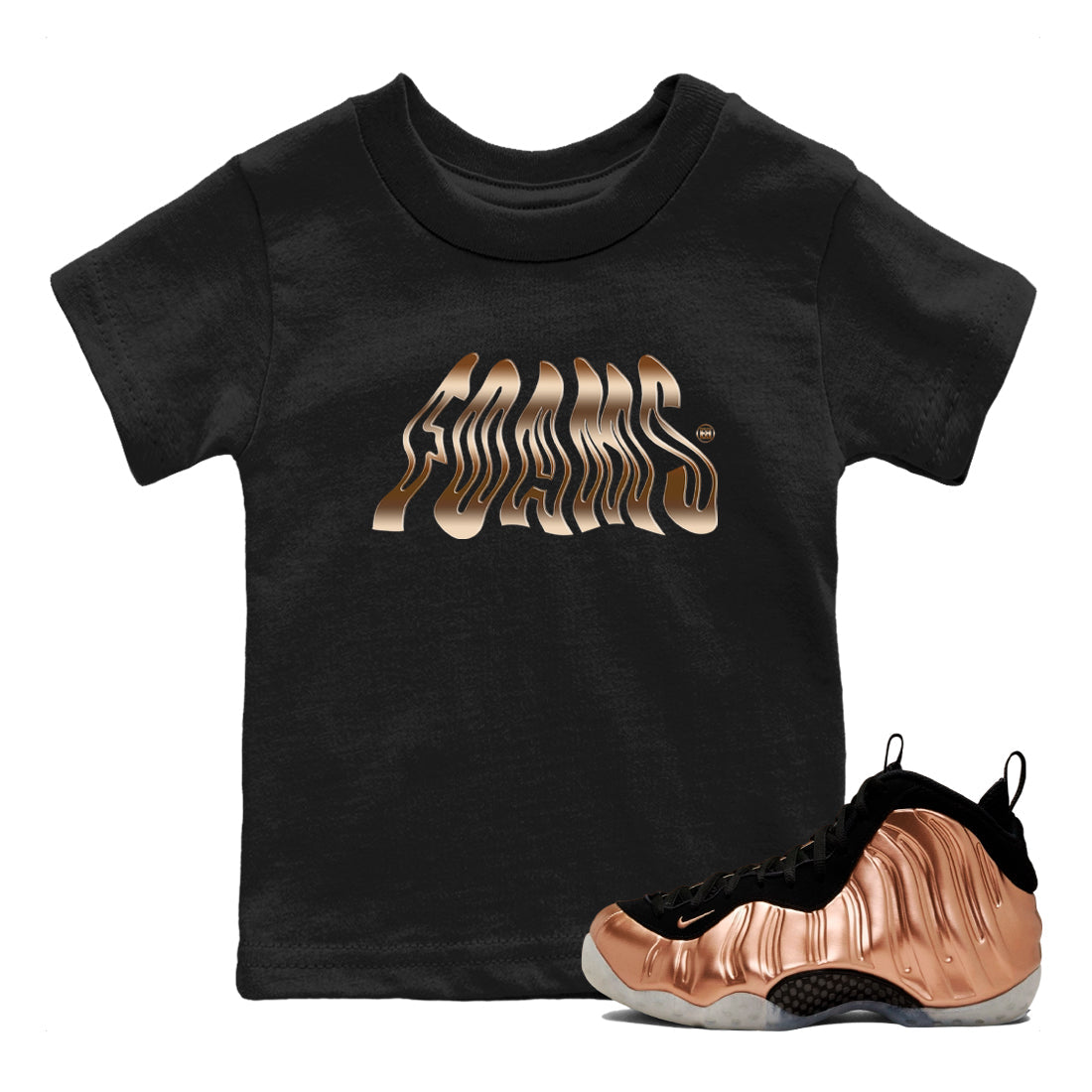 Foams snkmatch Tees Kids - Air Foamposite One Metallic Copper