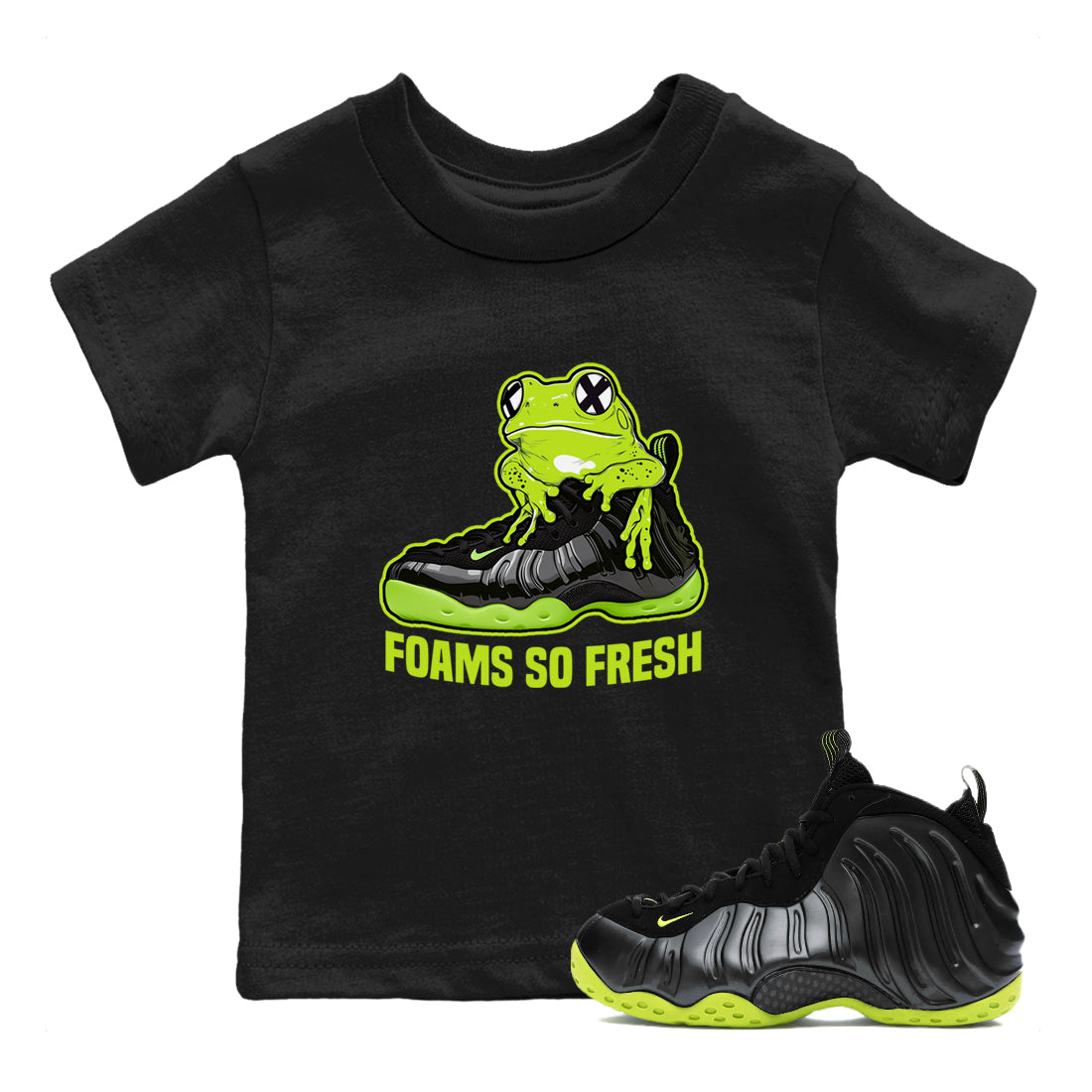 Foams So Fresh snkmatch Tees Kids - Air Foamposite One Black Volt