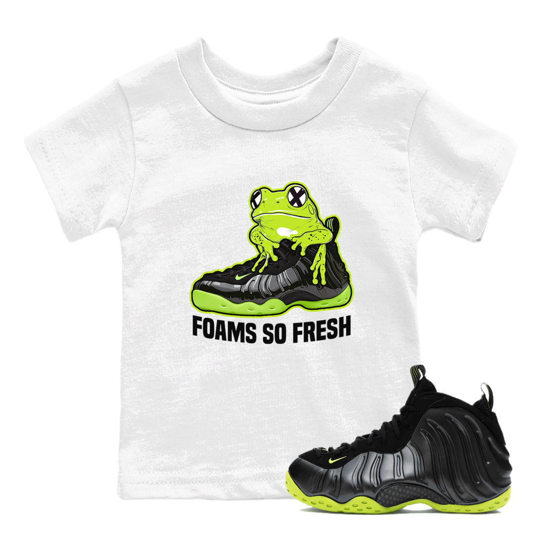 Foams So Fresh snkmatch Tees Kids - Air Foamposite One Black Volt