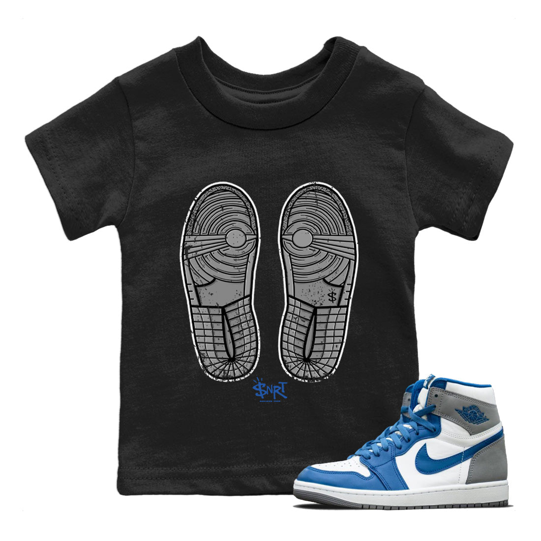Footprint Kids Tops - Air Jordan 1 True Blue