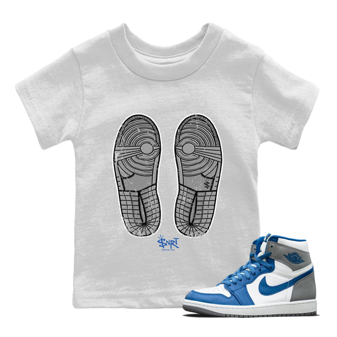 Footprint Kids Tops - Air Jordan 1 True Blue