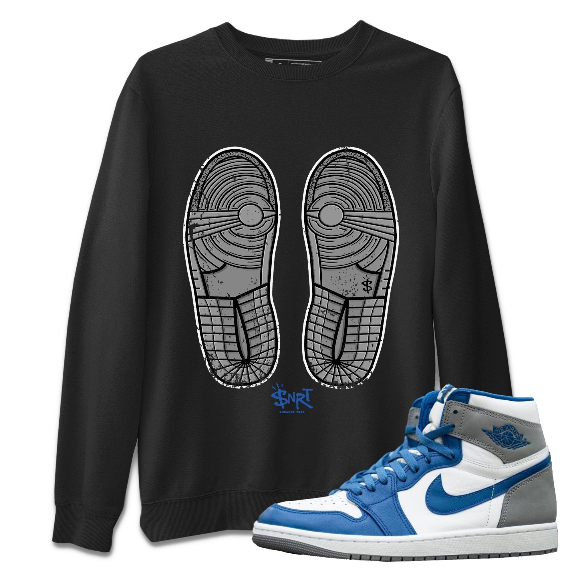 Footprint Unisex Tops - Air Jordan 1 True Blue