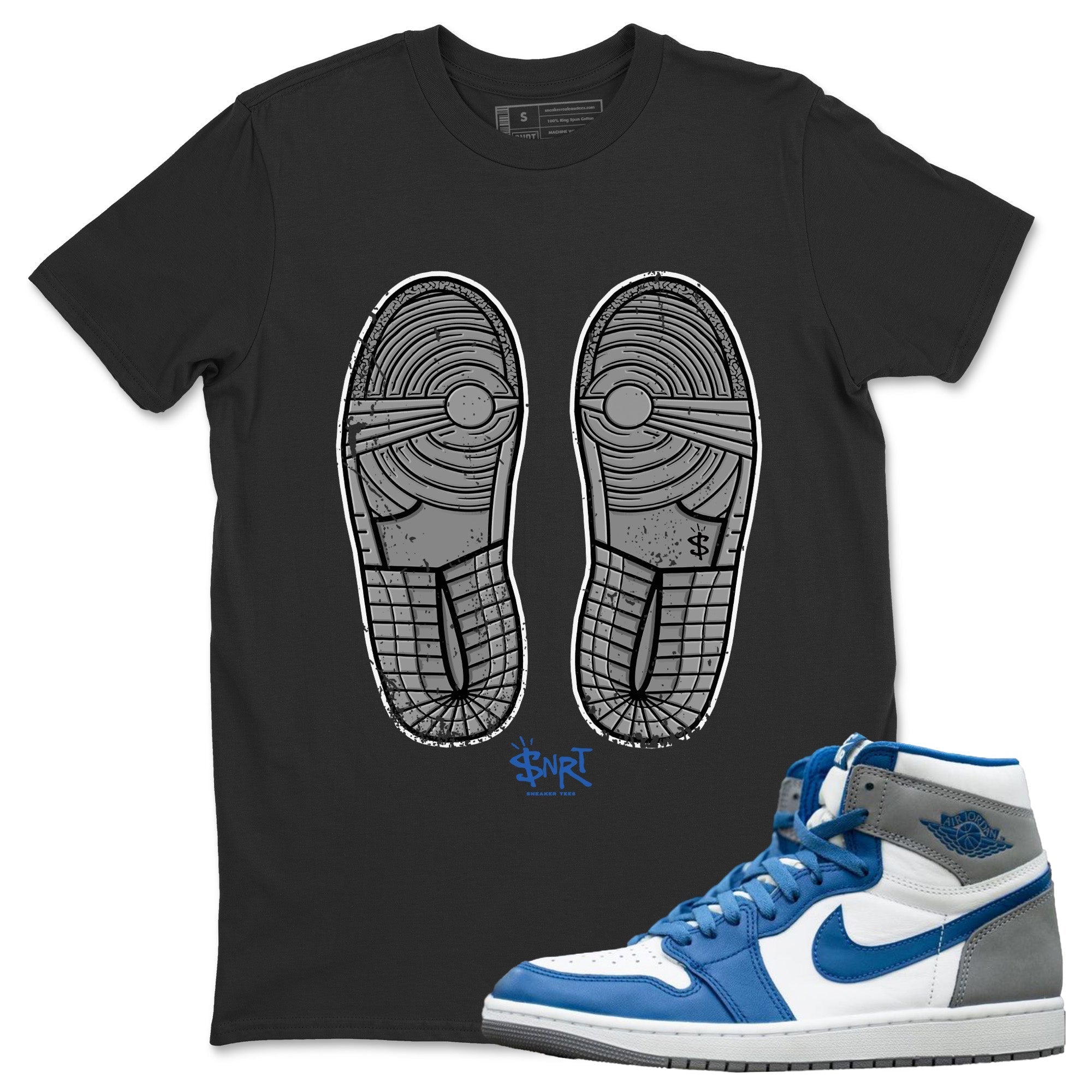 Footprint Unisex Tops - Air Jordan 1 True Blue