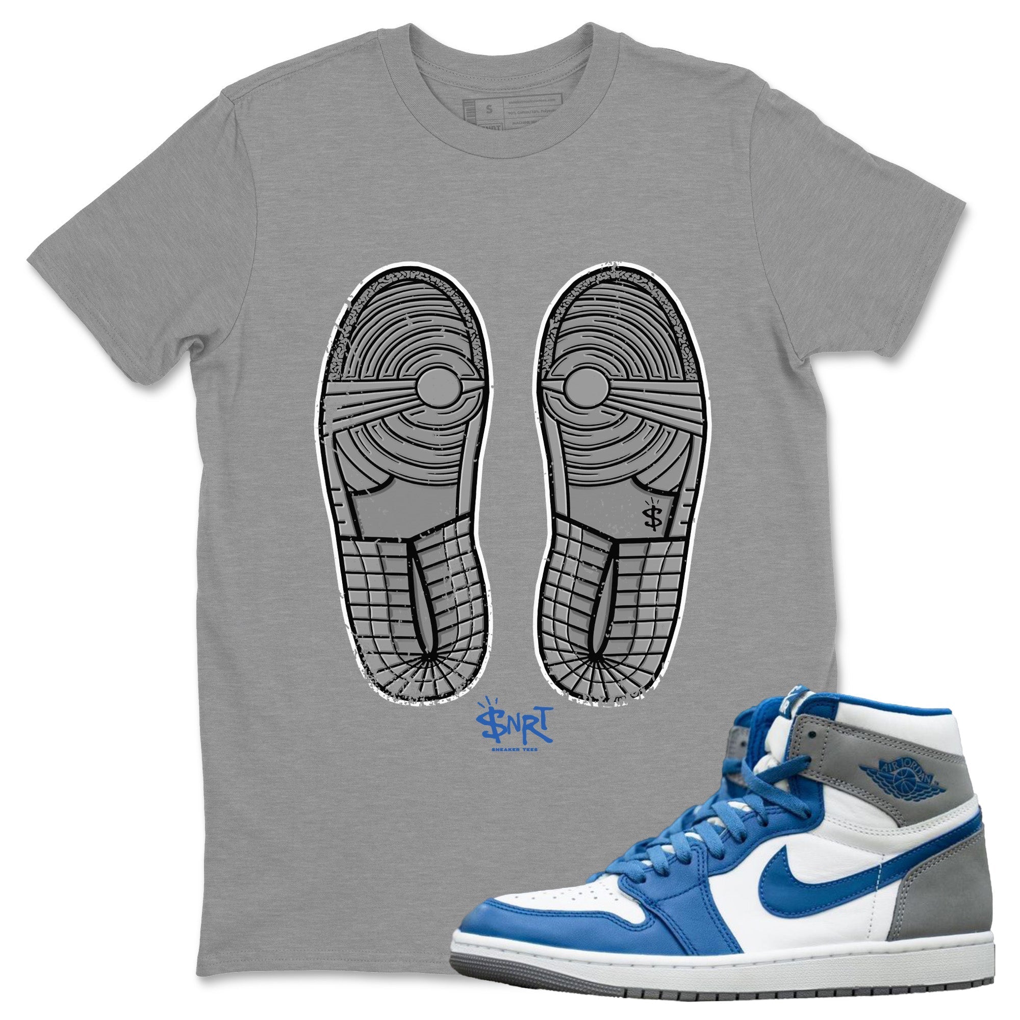 Footprint Unisex Tops - Air Jordan 1 True Blue