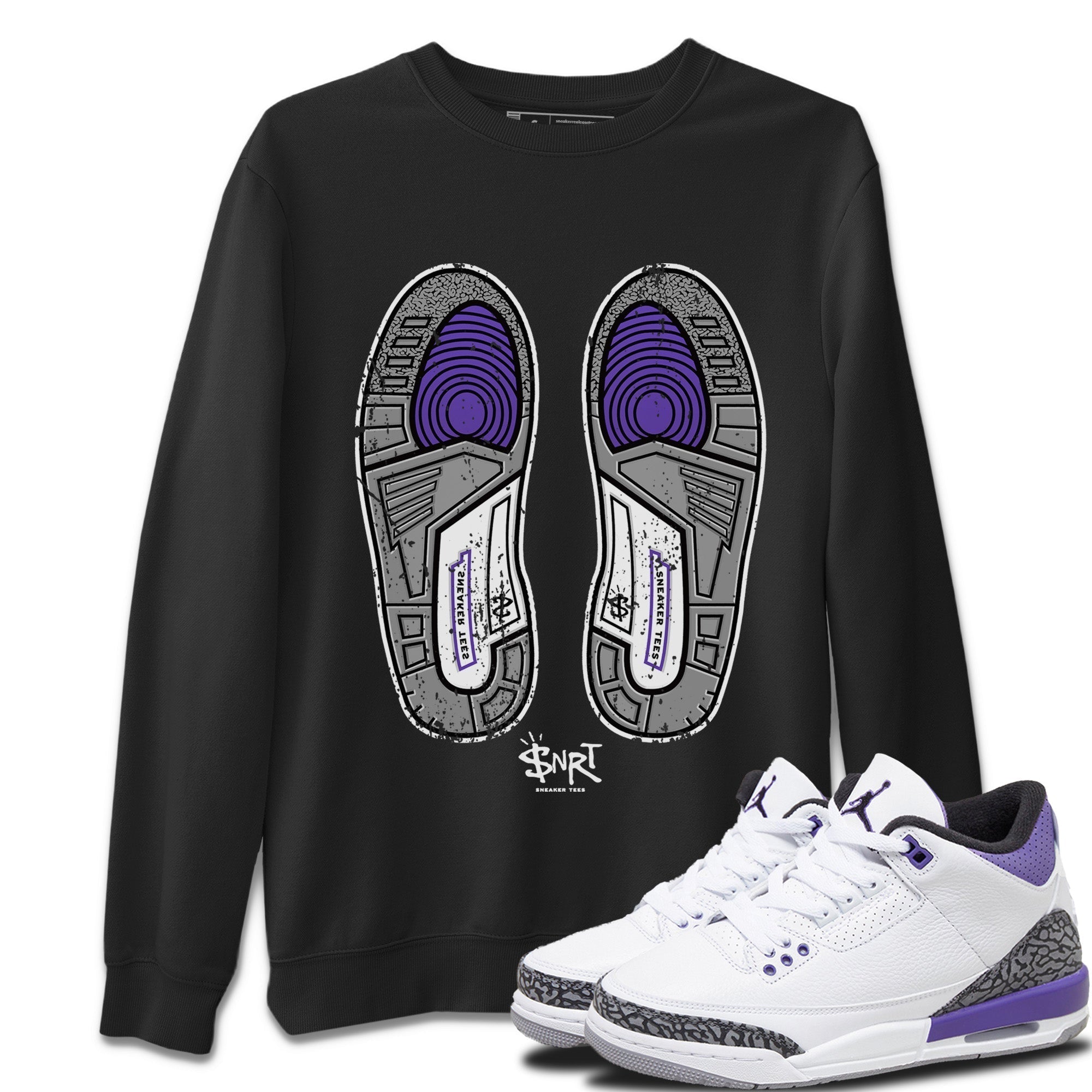 Footprint Unisex Tops - Air Jordan 3 Dark Iris