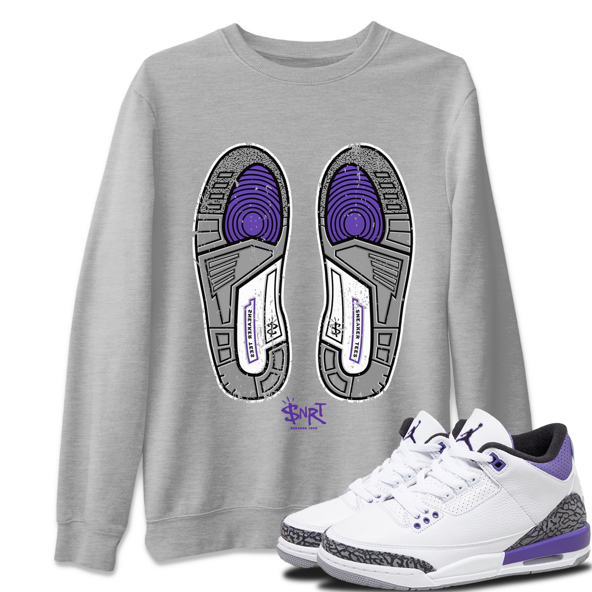 Footprint Unisex Tops - Air Jordan 3 Dark Iris