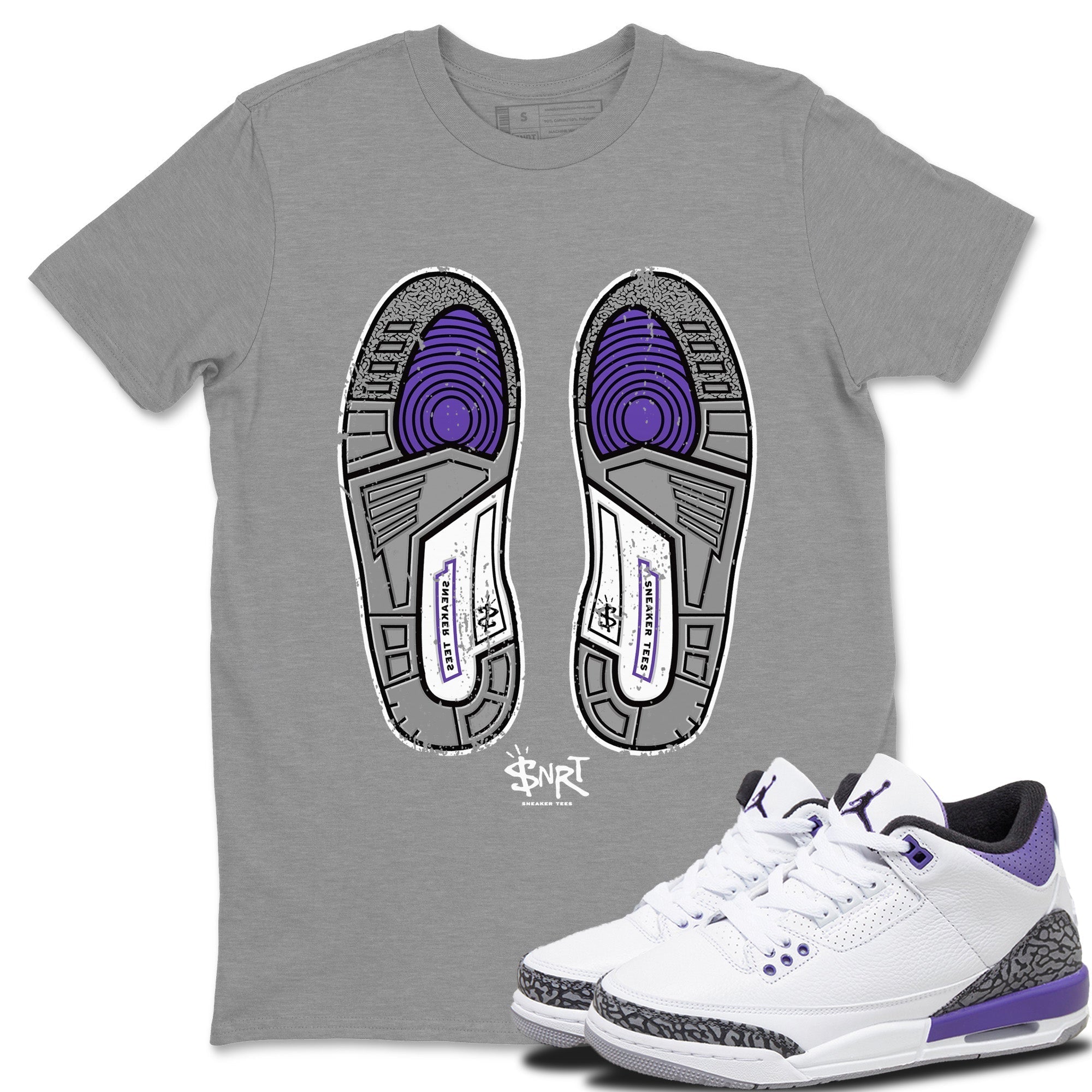 Footprint Unisex Tops - Air Jordan 3 Dark Iris
