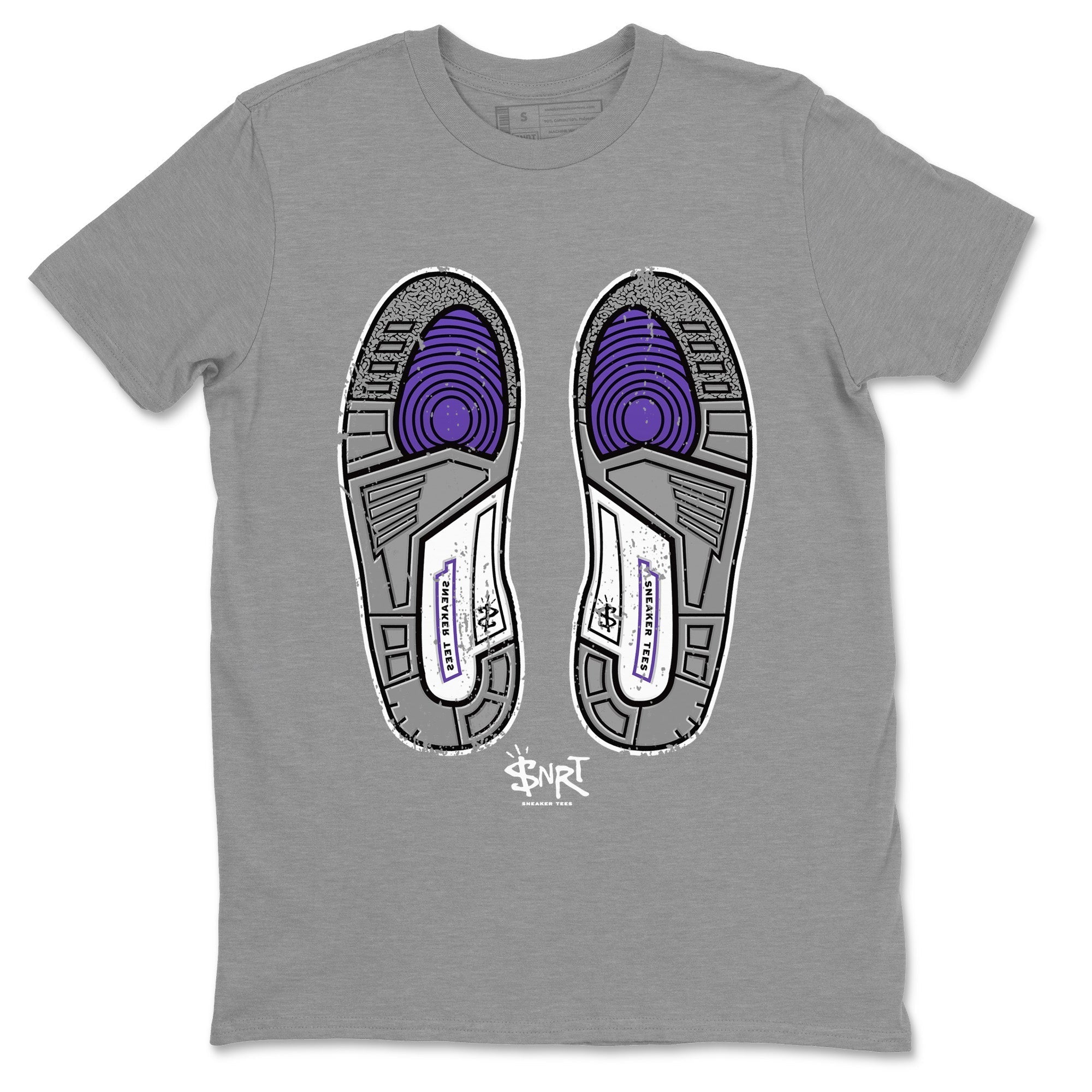 Footprint Unisex Tops - Air Jordan 3 Dark Iris