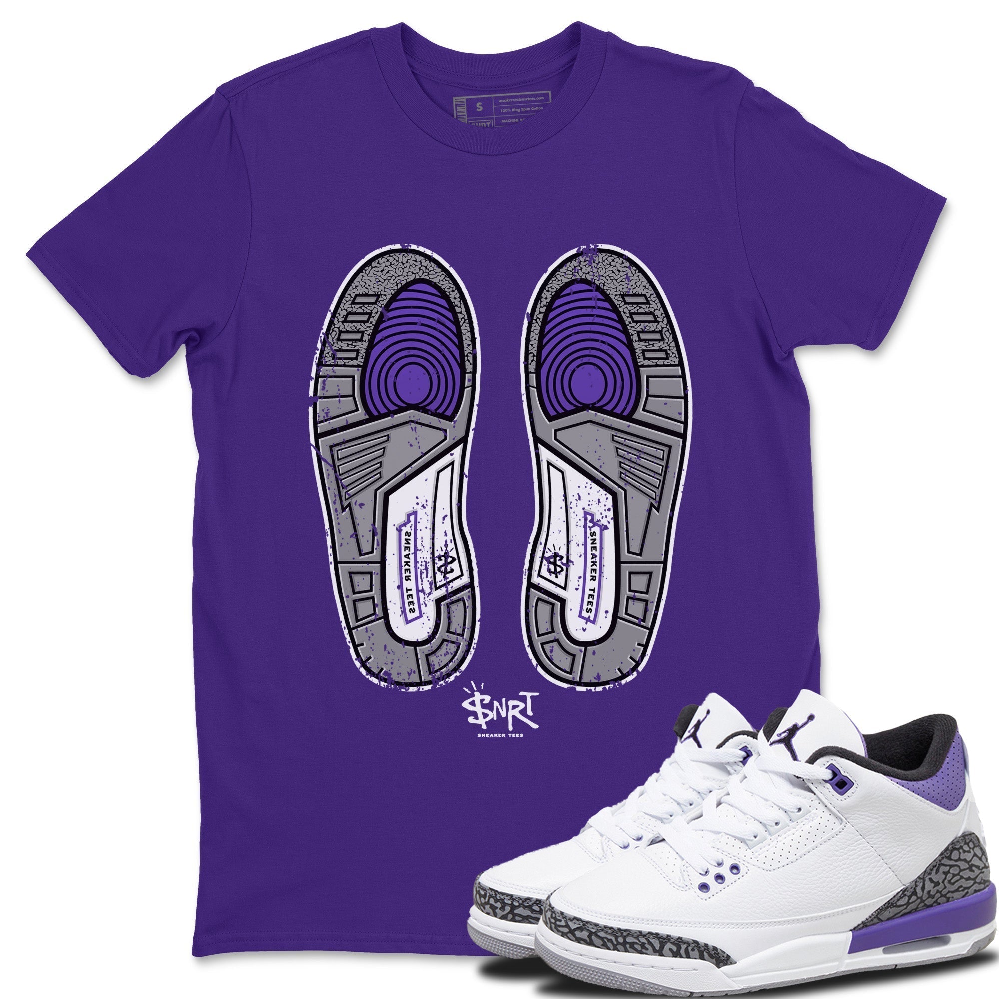 Footprint Unisex Tops - Air Jordan 3 Dark Iris
