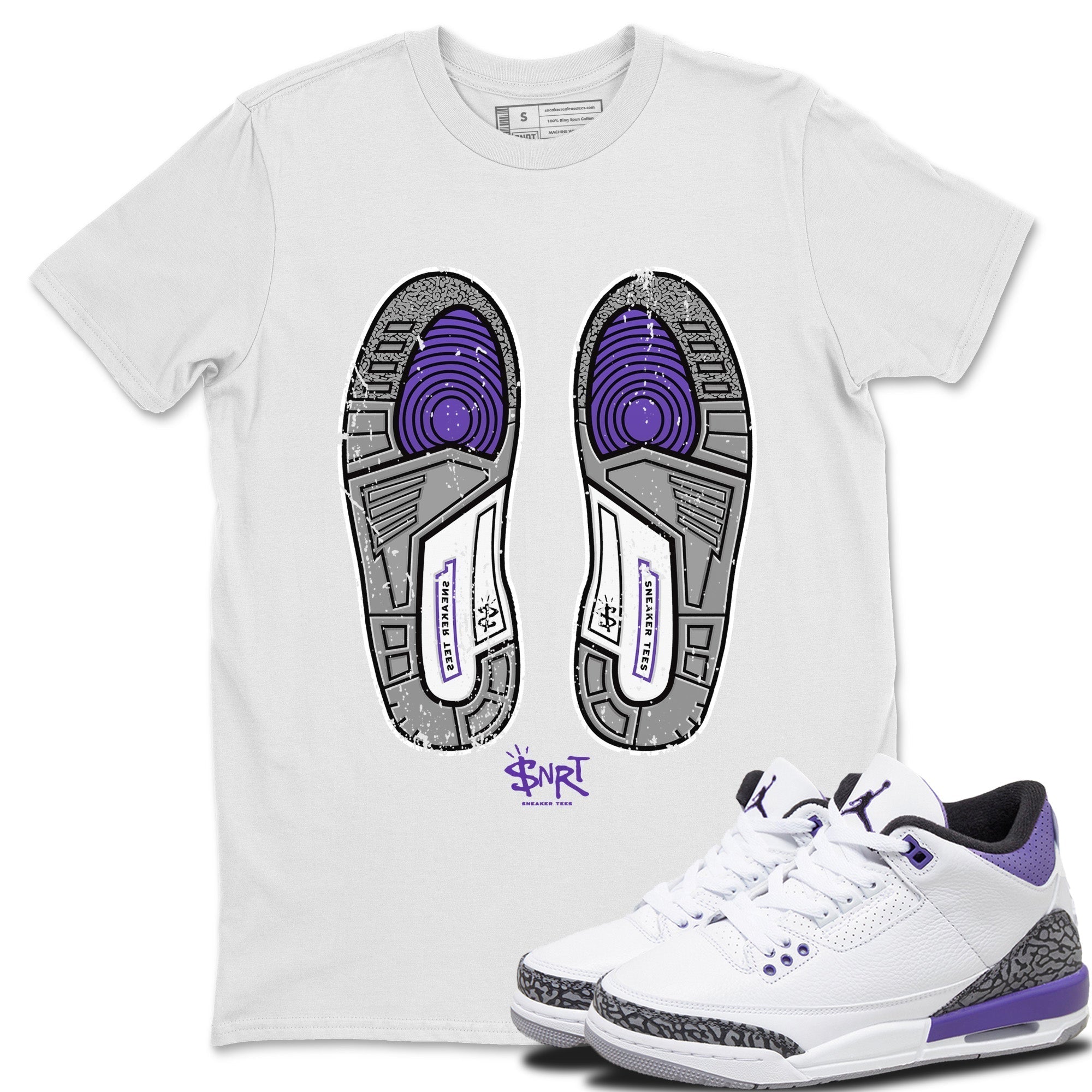Footprint Unisex Tops - Air Jordan 3 Dark Iris
