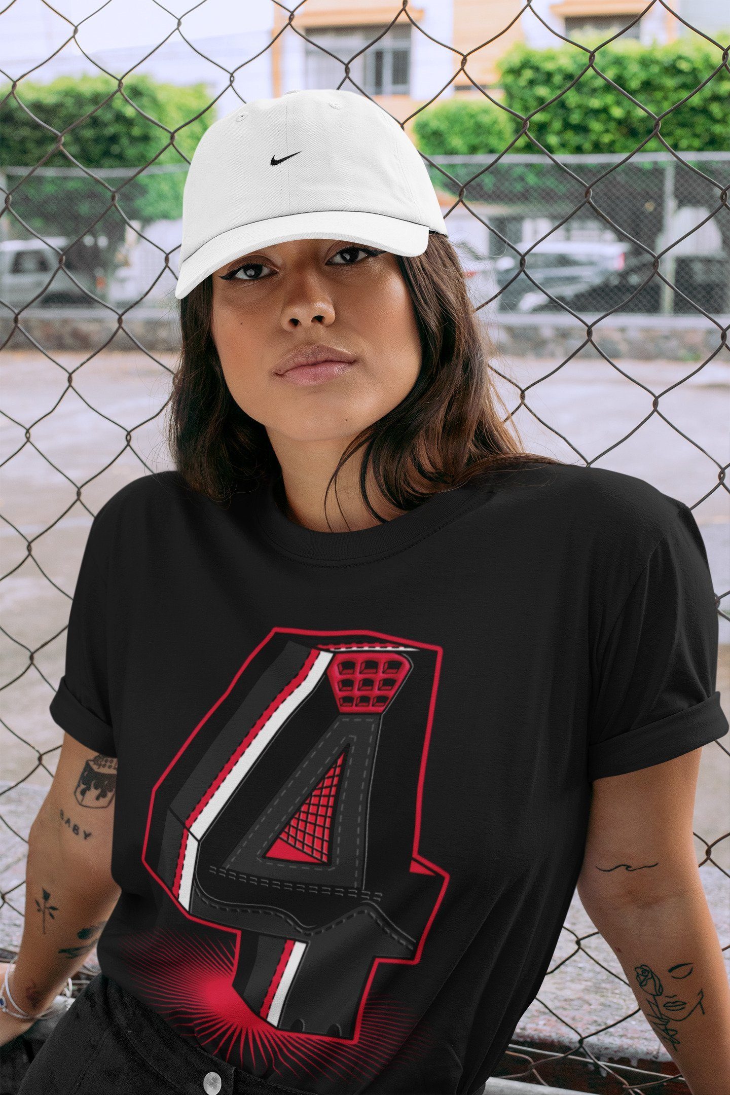 Four Statue Unisex Tops - Air Jordan 4 Red Thunder