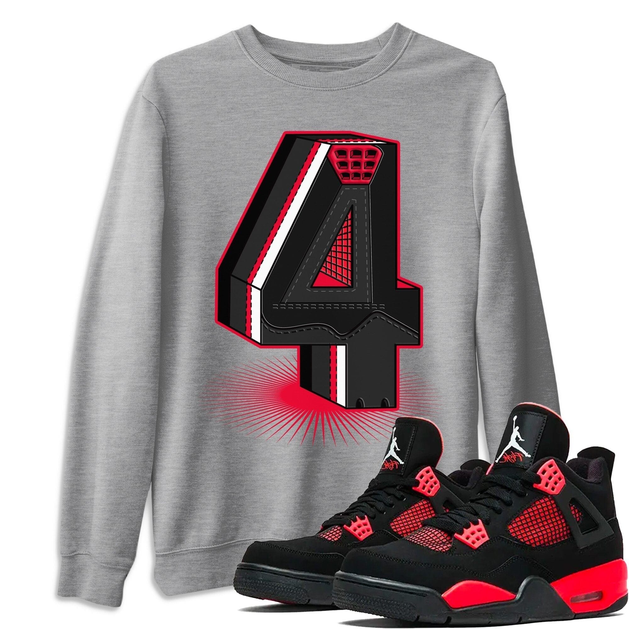 Four Statue Unisex Tops - Air Jordan 4 Red Thunder