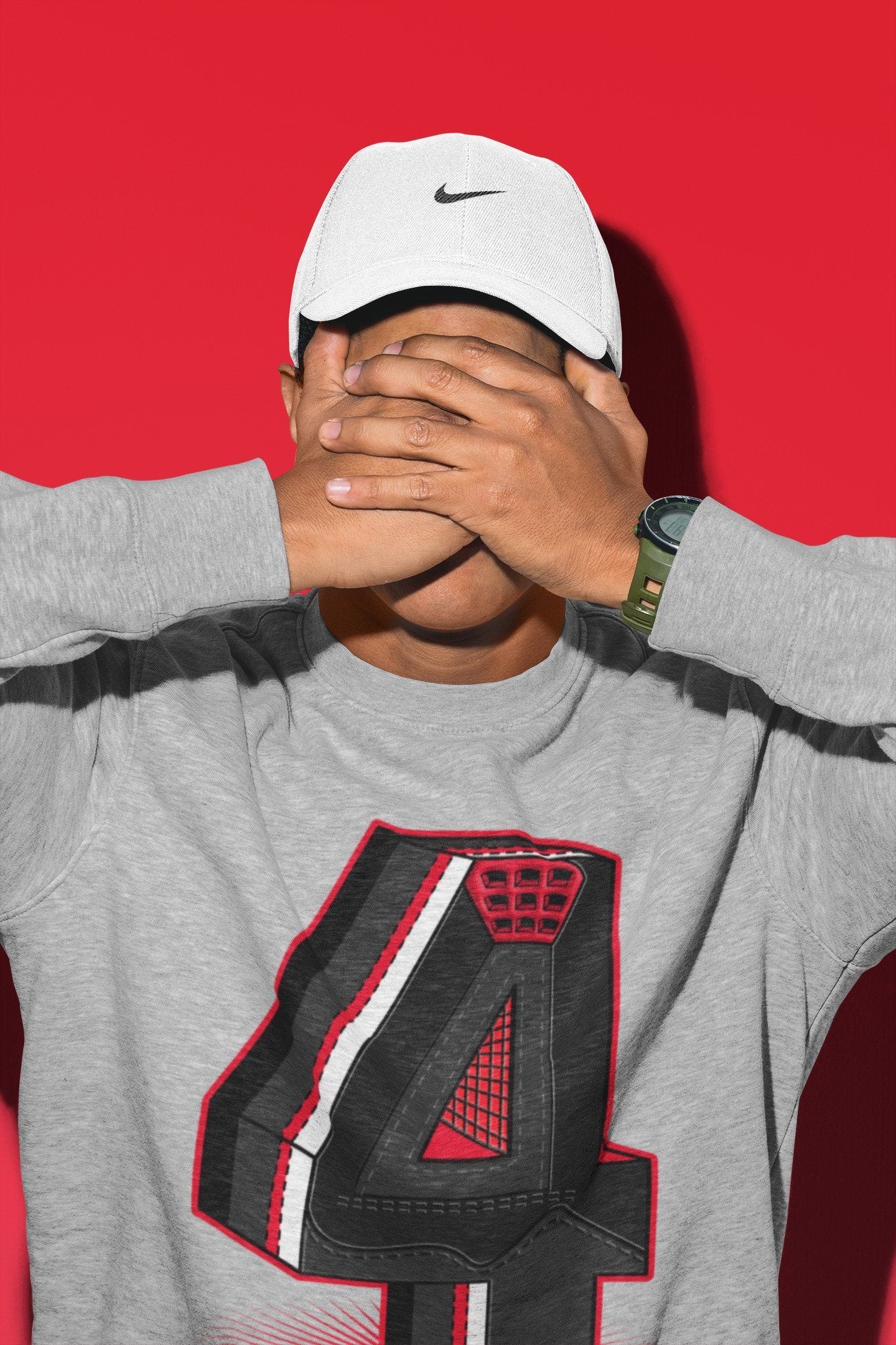Four Statue Unisex Tops - Air Jordan 4 Red Thunder