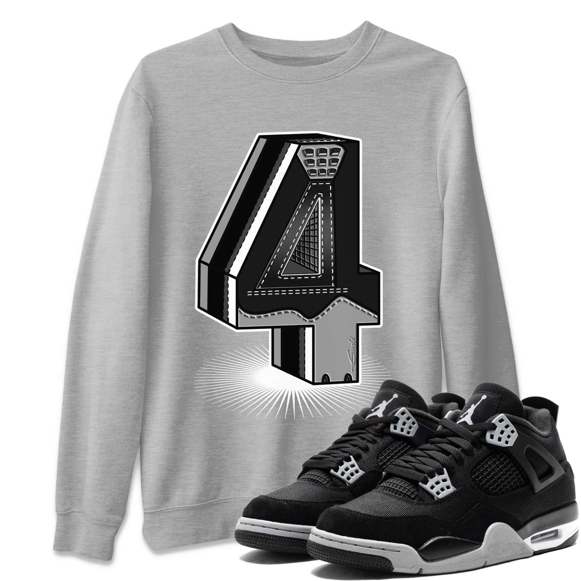 Four Statue Unisex Tops - Air Jordan 4 Black Canvas