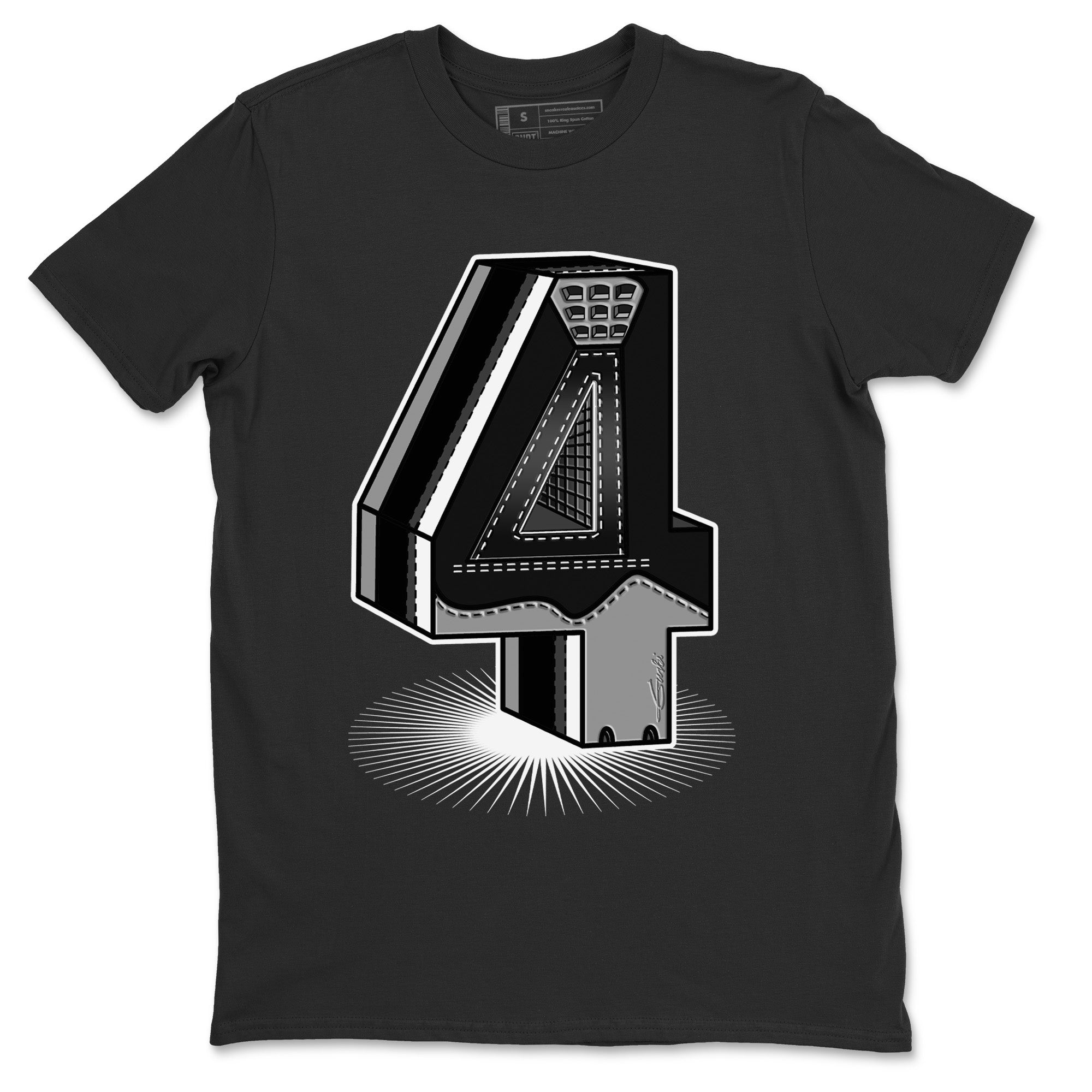 Four Statue Unisex Tops - Air Jordan 4 Black Canvas