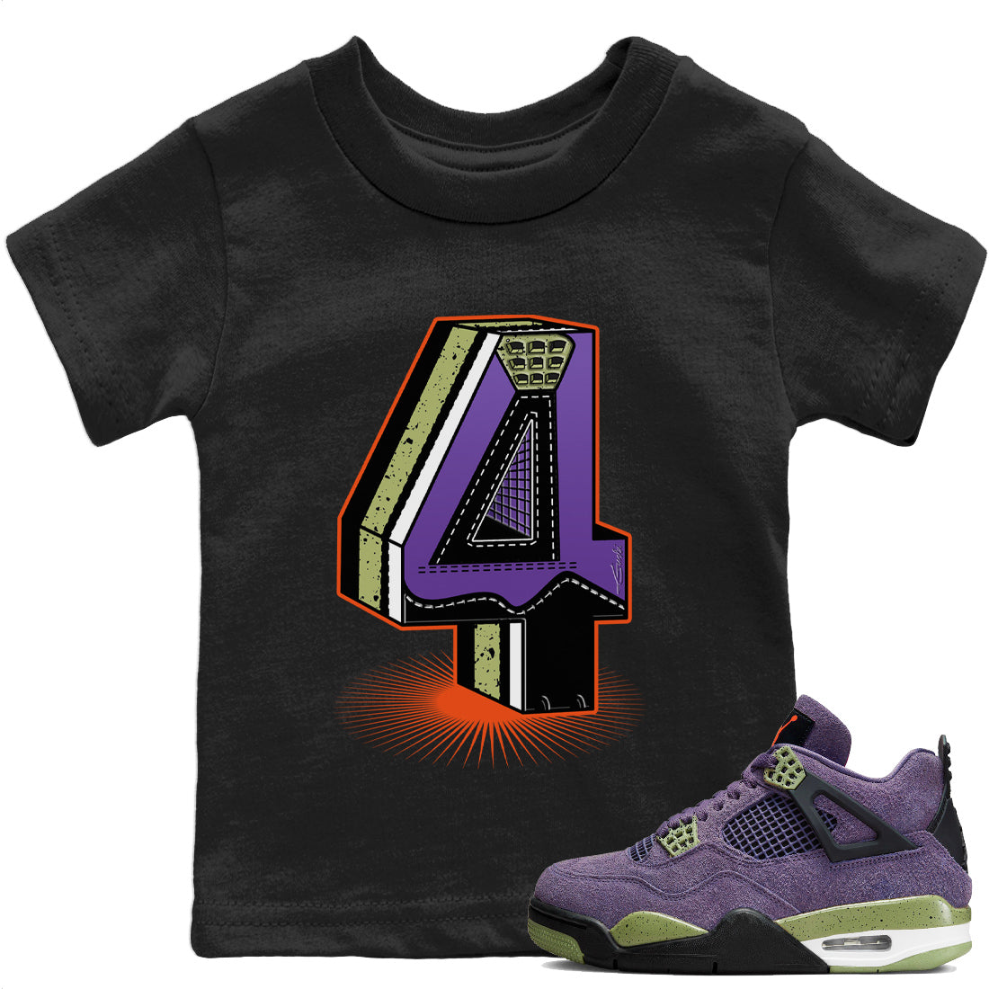 Four Statue Kids Tops - Air Jordan 4 Canyon Purple