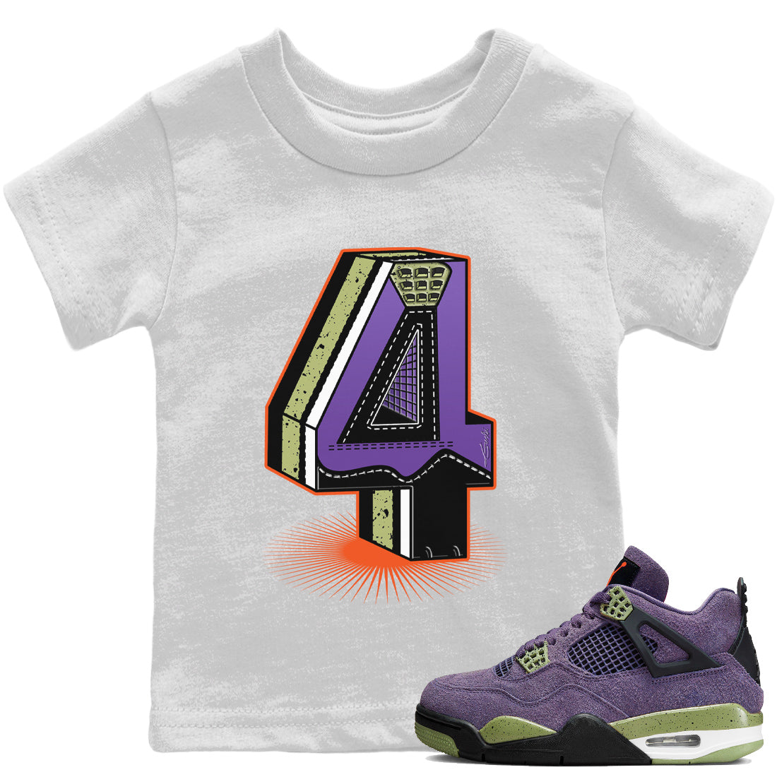 Four Statue Kids Tops - Air Jordan 4 Canyon Purple