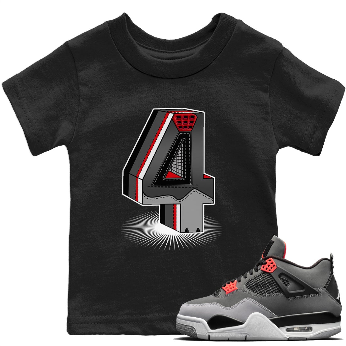 Four Statue Kids Tops - Air Jordan 4 Infrared