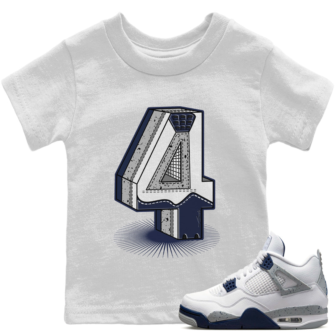 Four Statue Kids Tops - Air Jordan 4 Midnight Navy