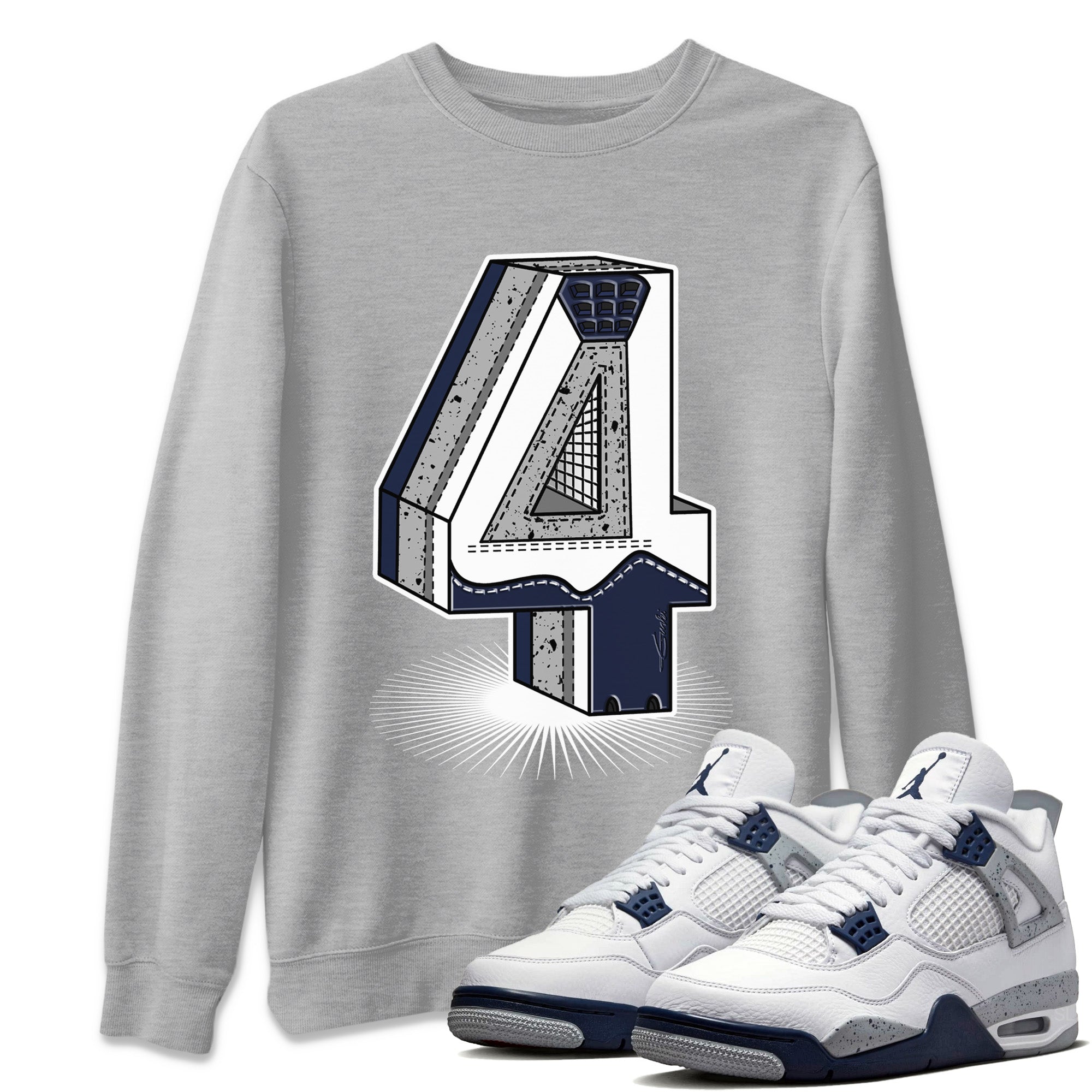 Four Statue Unisex Tops - Air Jordan 4 Midnight Navy