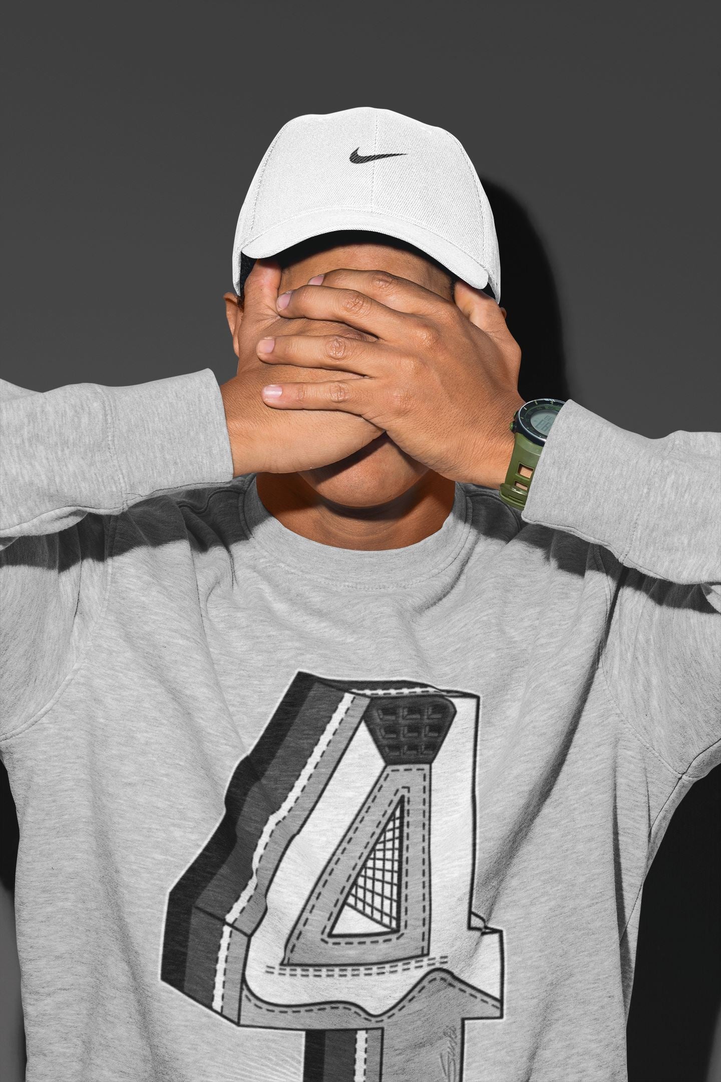 Four Statue Unisex Tops - Air Jordan 4 Military Black
