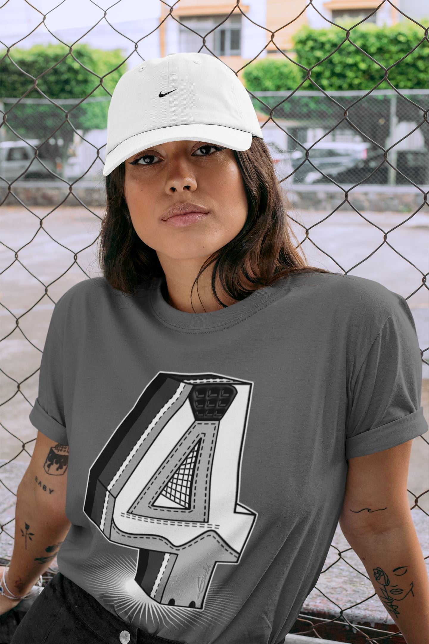 Four Statue Unisex Tops - Air Jordan 4 Military Black