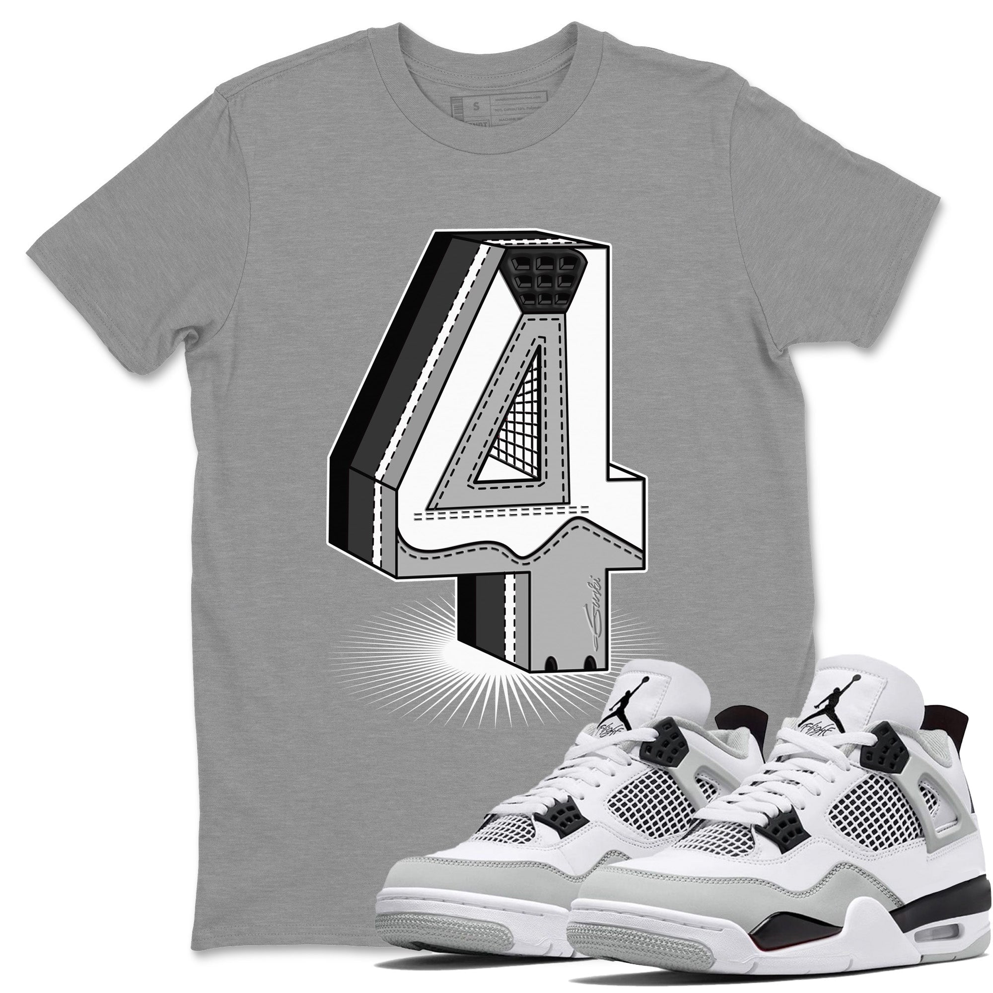 Four Statue Unisex Tops - Air Jordan 4 Military Black