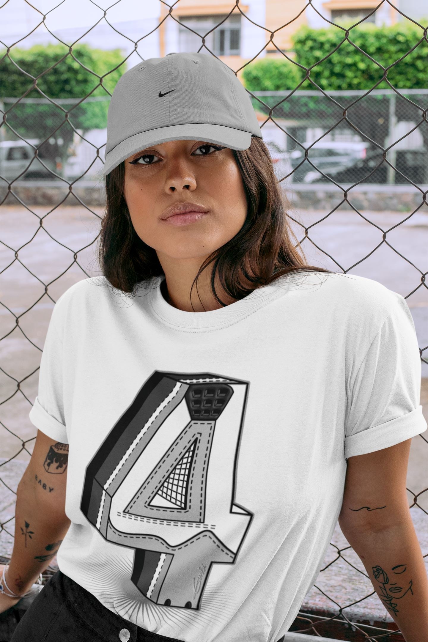 Four Statue Unisex Tops - Air Jordan 4 Military Black