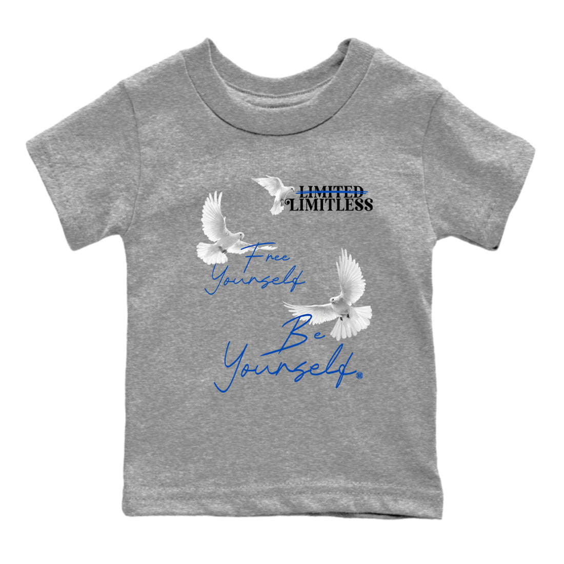 Free Yourself Be Yourself snkmatch Tees Kids - Air Jordan 1 Game Royal