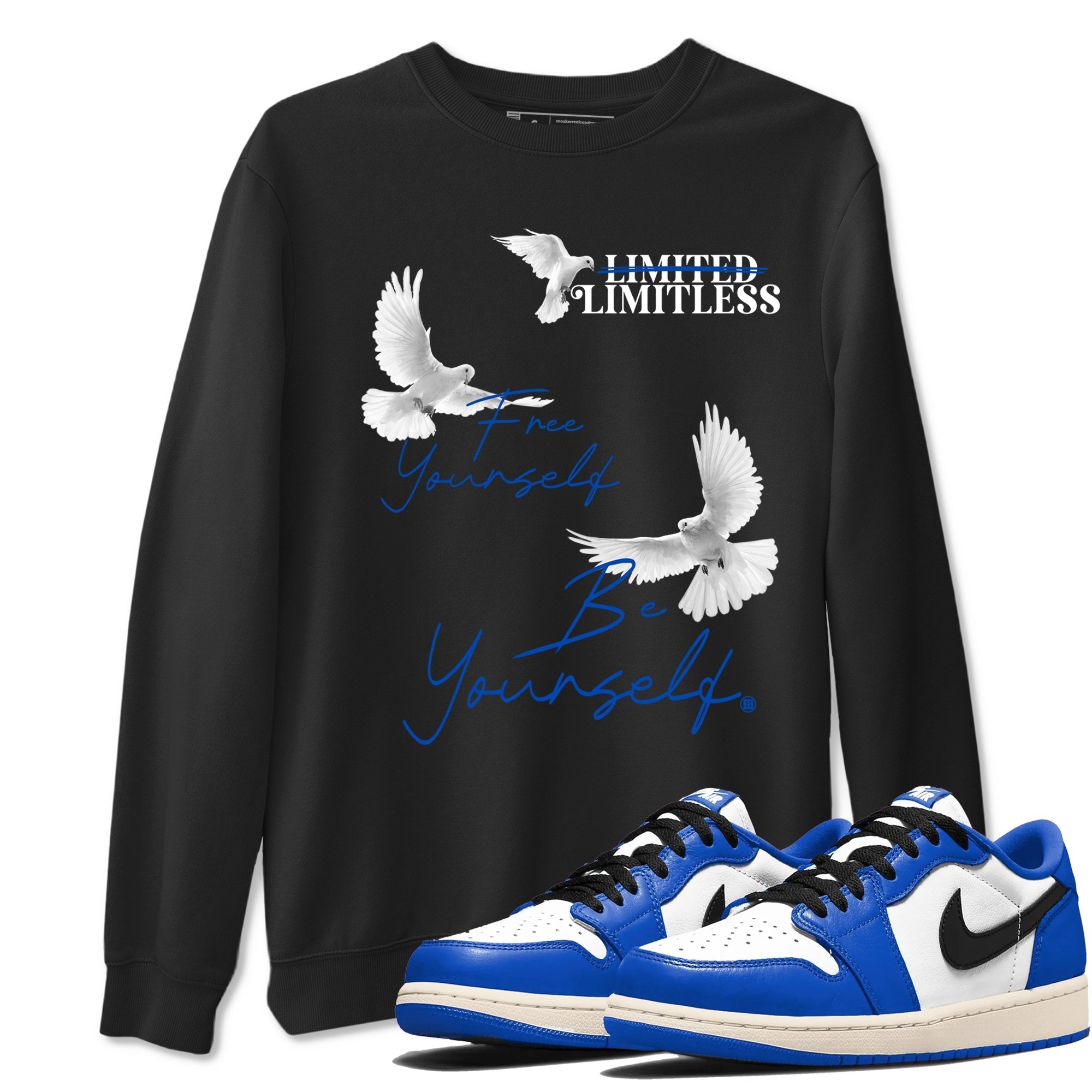 Free Yourself Be Yourself snkmatch Tees - Air Jordan 1 Game Royal