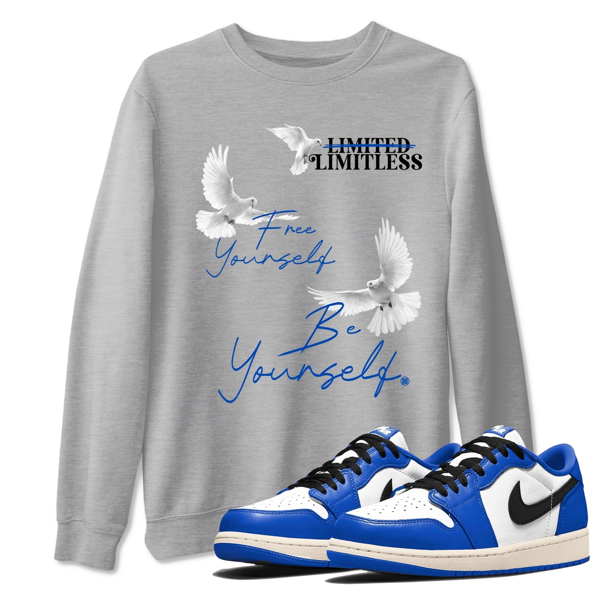 Free Yourself Be Yourself snkmatch Tees - Air Jordan 1 Game Royal