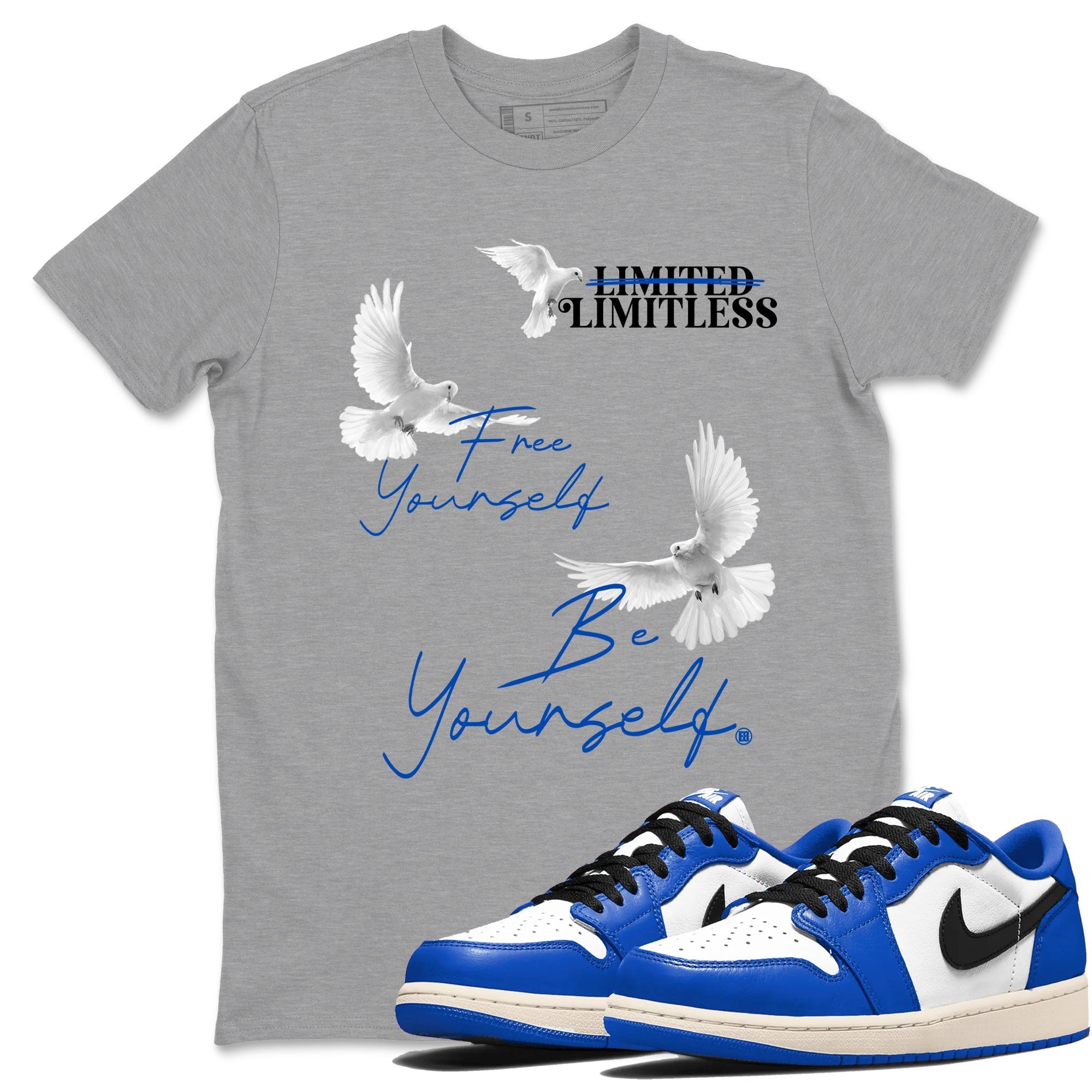 Free Yourself Be Yourself snkmatch Tees - Air Jordan 1 Game Royal