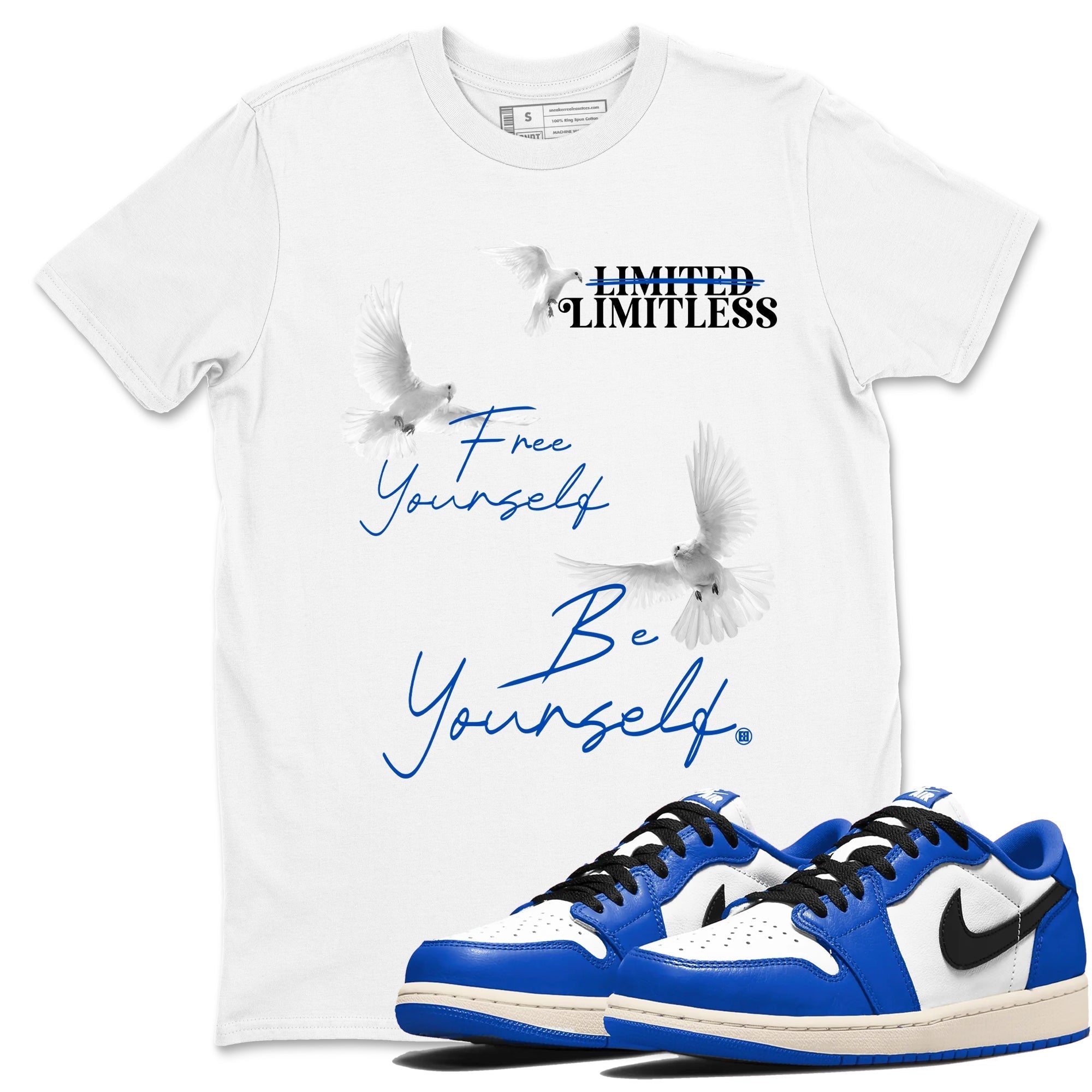 Free Yourself Be Yourself snkmatch Tees - Air Jordan 1 Game Royal