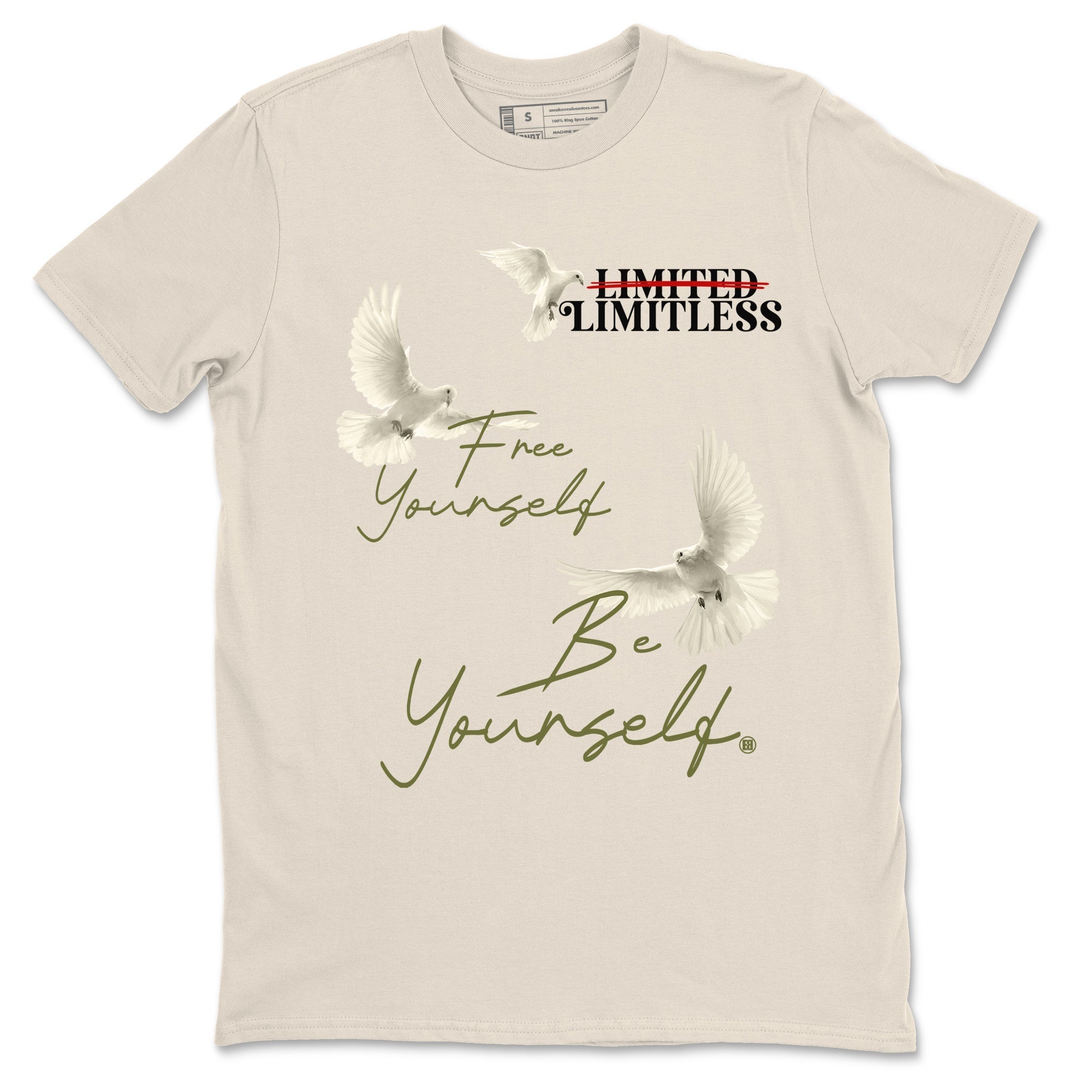 Free Yourself Be Yourself snkmatch Tees - Air Jordan 1 Travis Scott Medium Olive