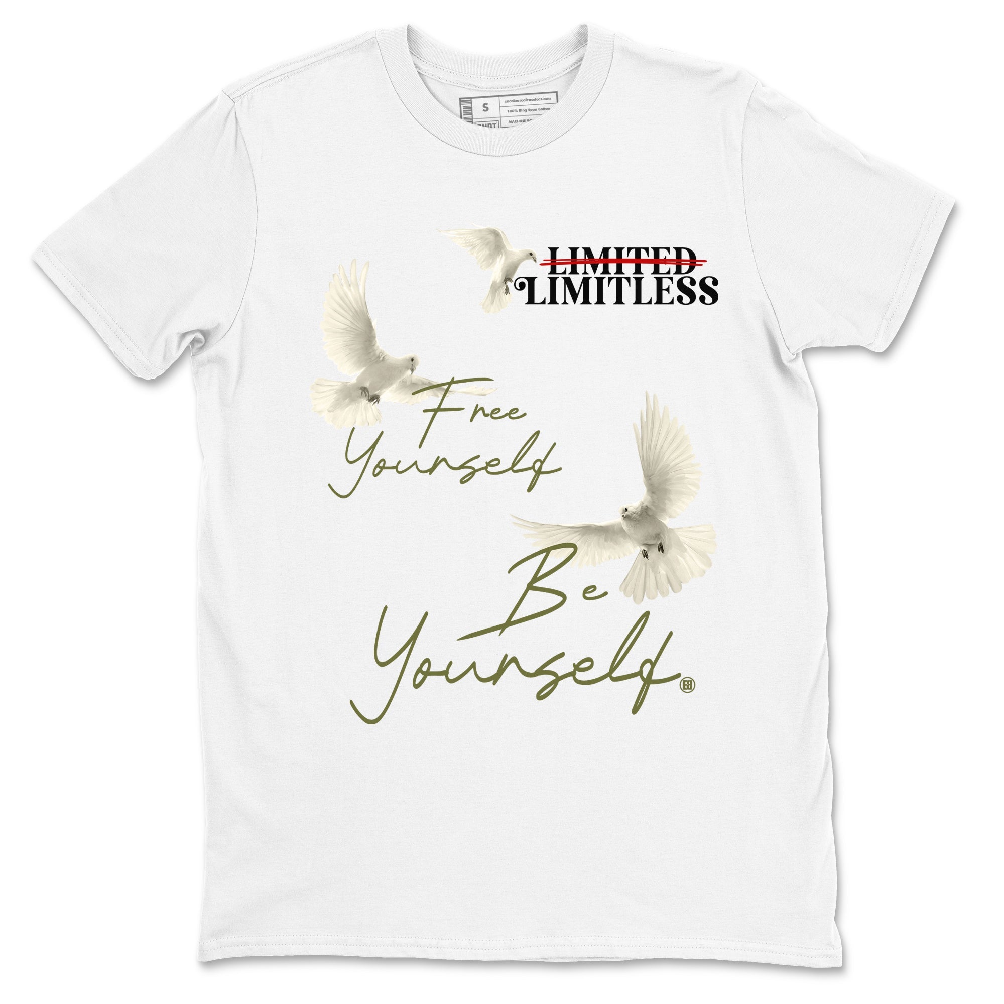 Free Yourself Be Yourself snkmatch Tees - Air Jordan 1 Travis Scott Medium Olive