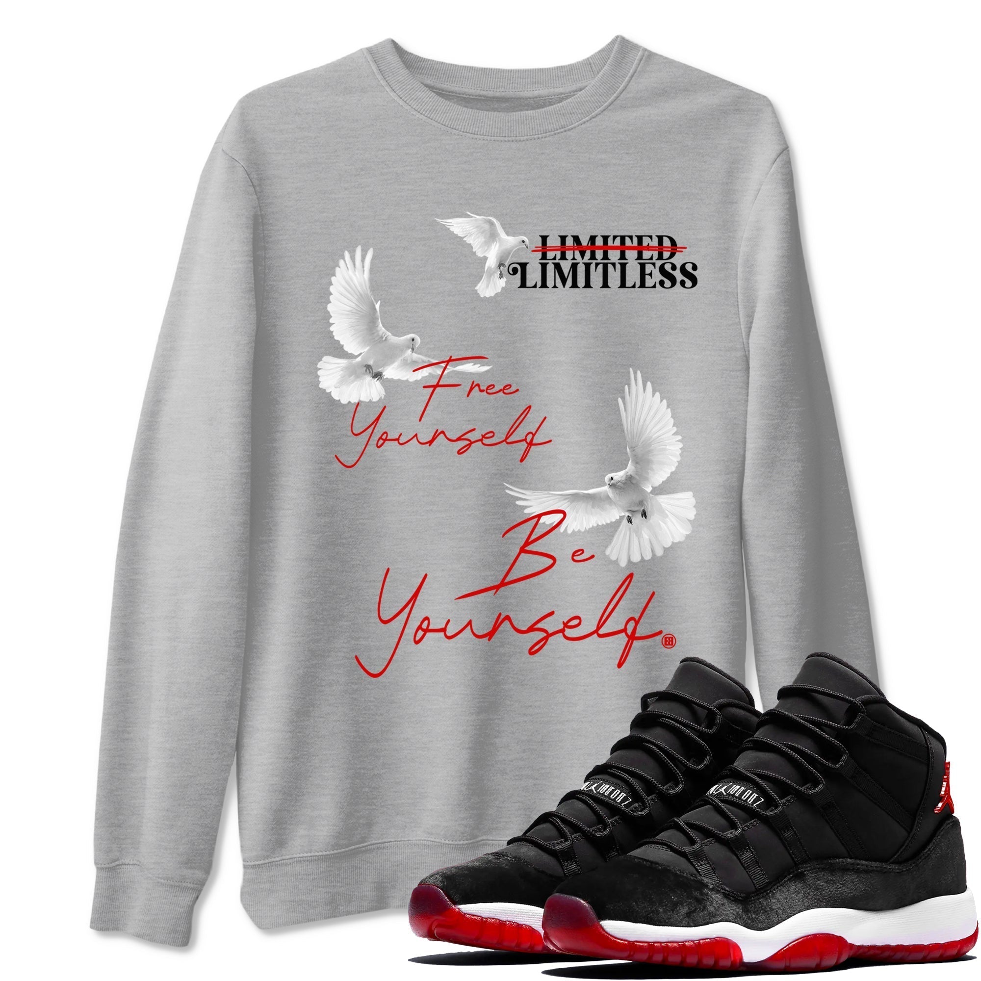 Free Yourself Be Yourself snkmatch Tees - Air Jordan 11 Bred Velvet