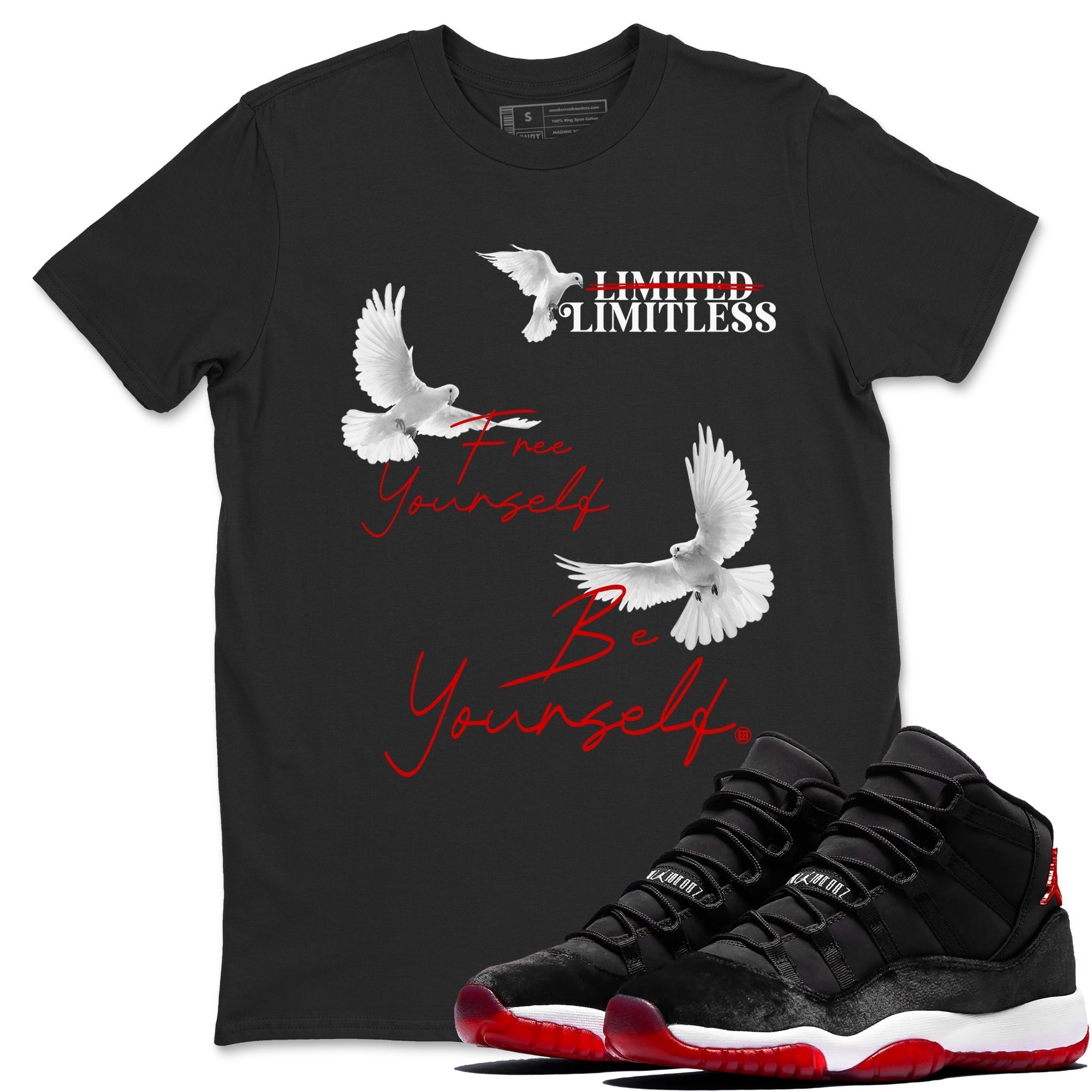 Free Yourself Be Yourself snkmatch Tees - Air Jordan 11 Bred Velvet