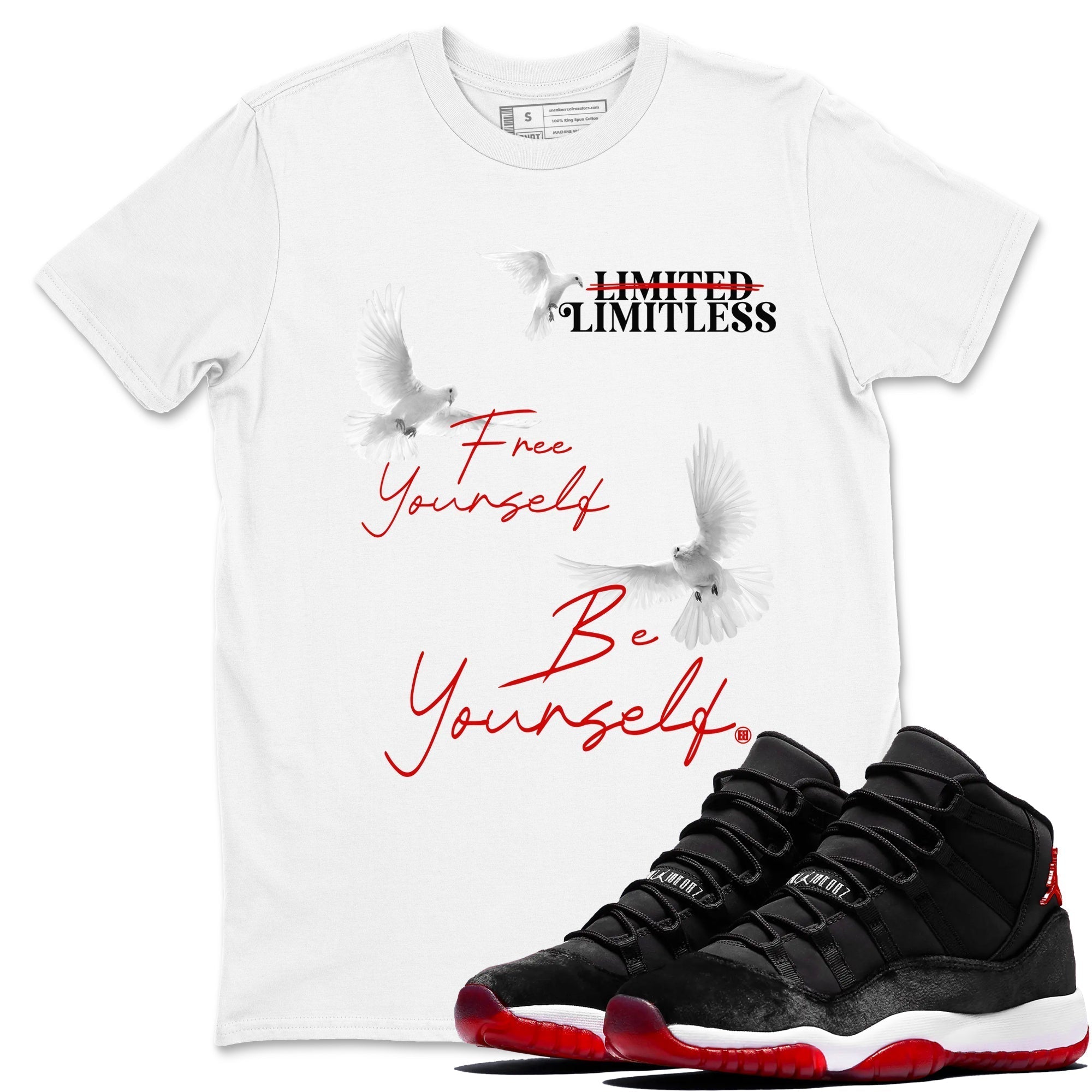 Free Yourself Be Yourself snkmatch Tees - Air Jordan 11 Bred Velvet