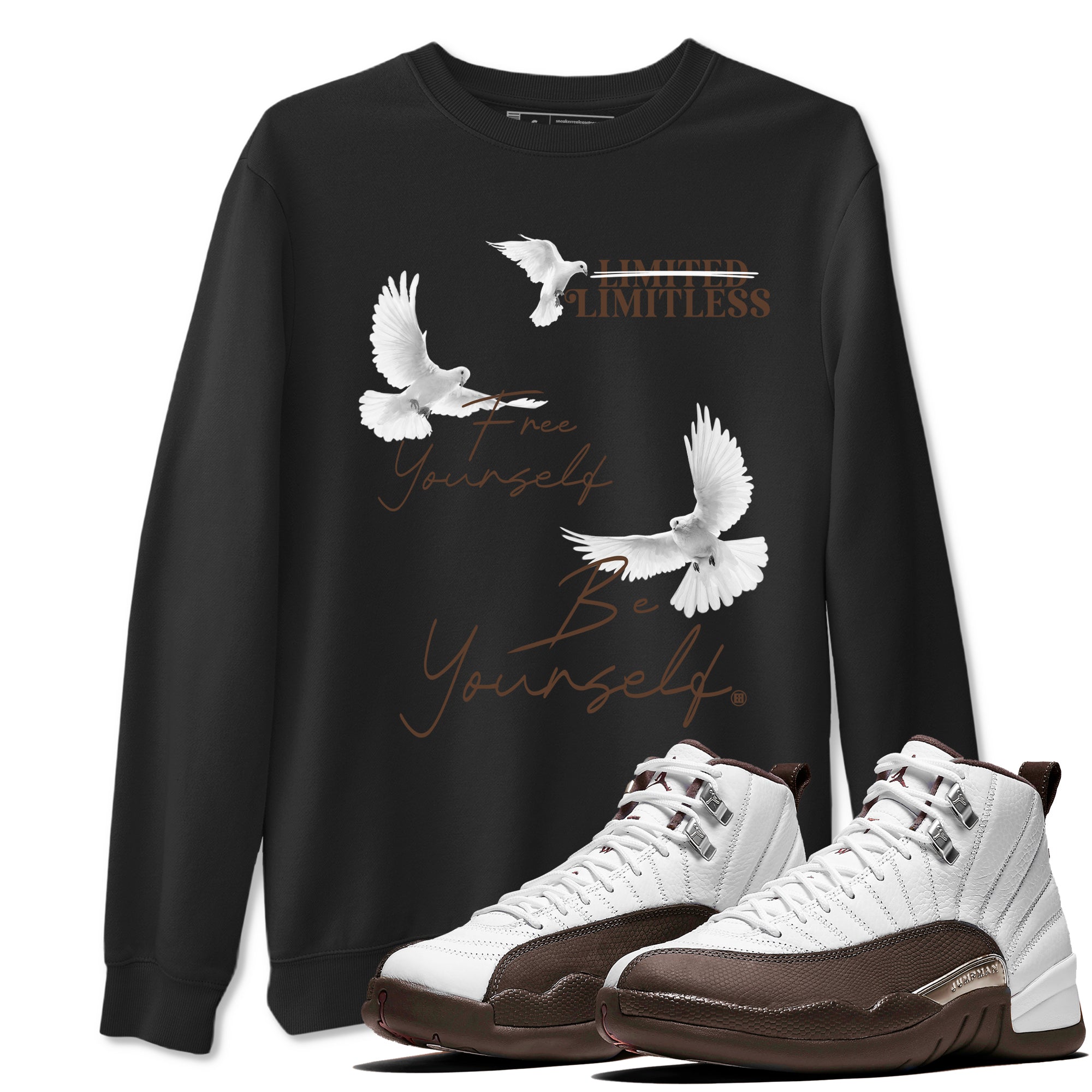 Free Yourself Be Yourself snkmatch Tees - Air Jordan 12 Baroque Brown